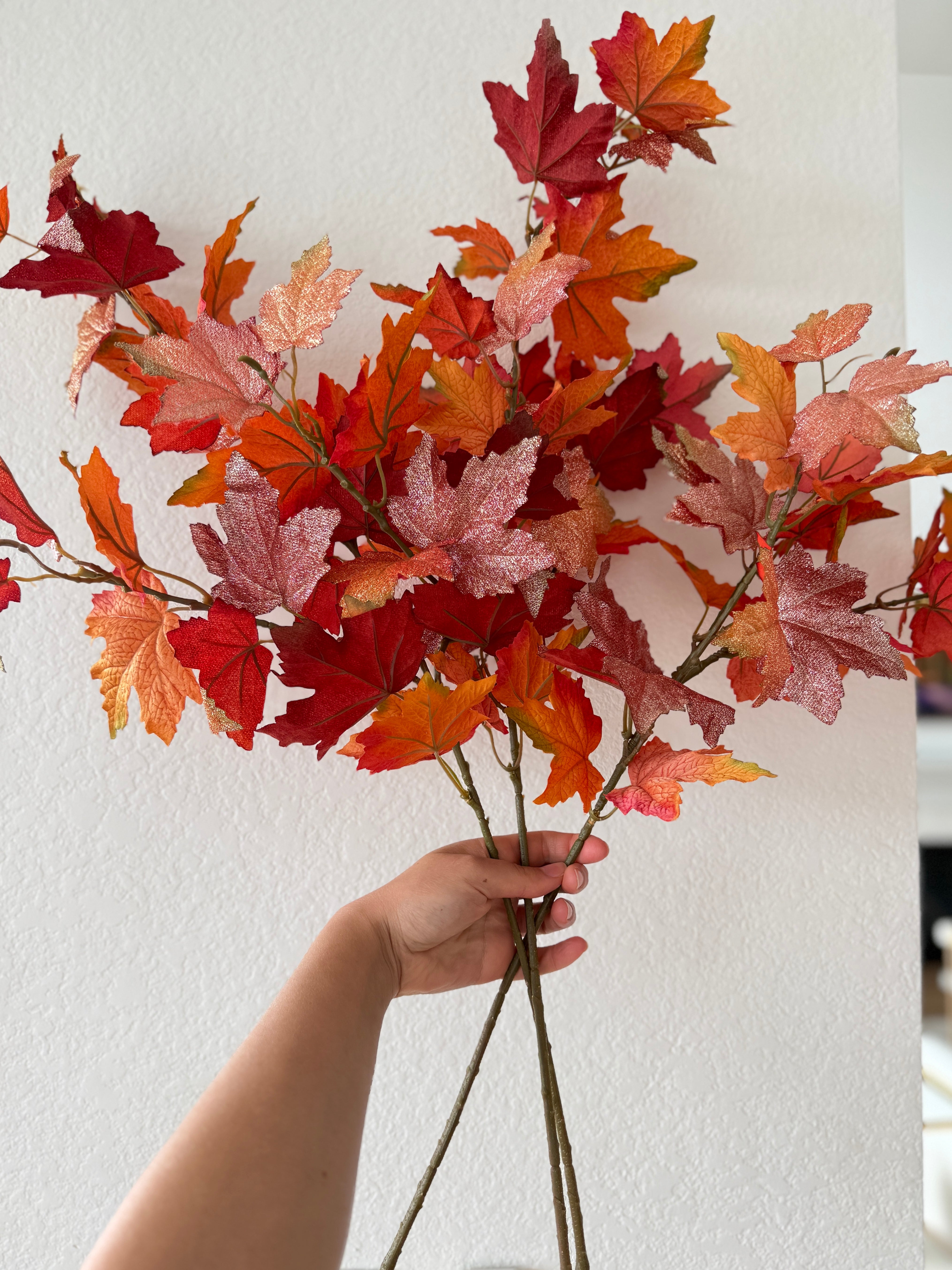 Orange Fall Maple Leaf Stem (Pack of 3 Stems)