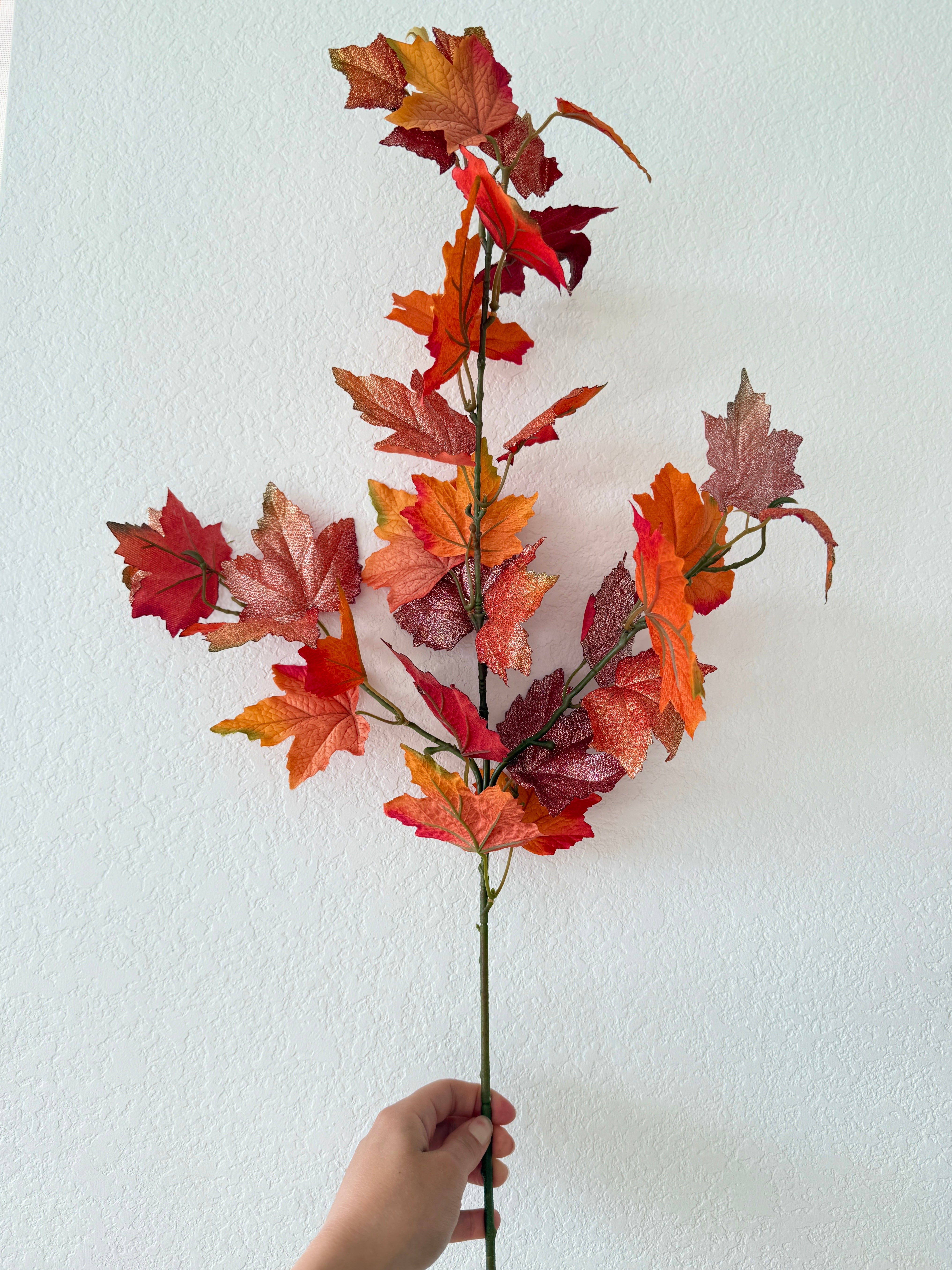 Orange Fall Maple Leaf Stem (Pack of 3 Stems)