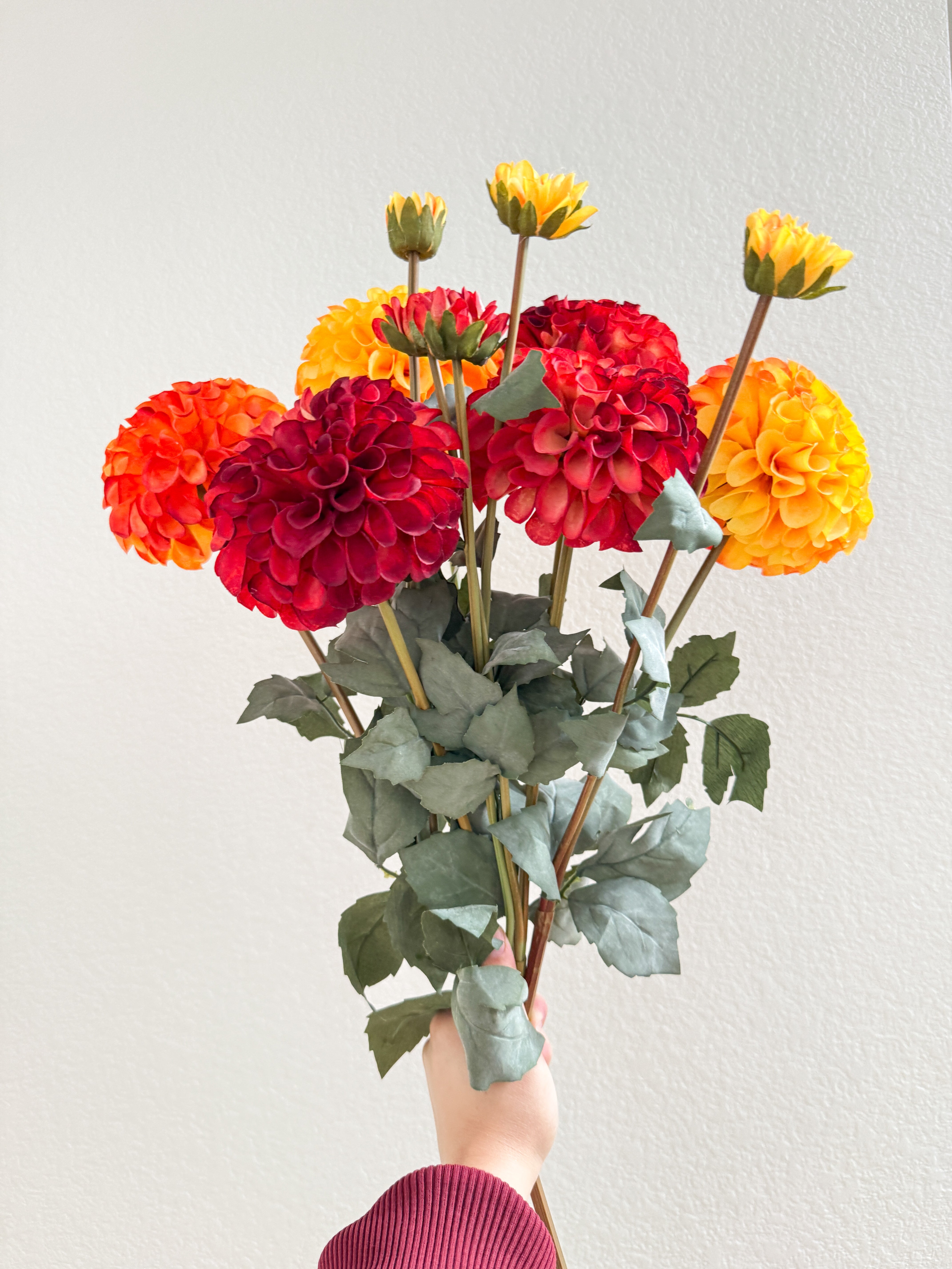 Artificial Realistic Dahlia Flower Stem (Pack of 3 Stems)