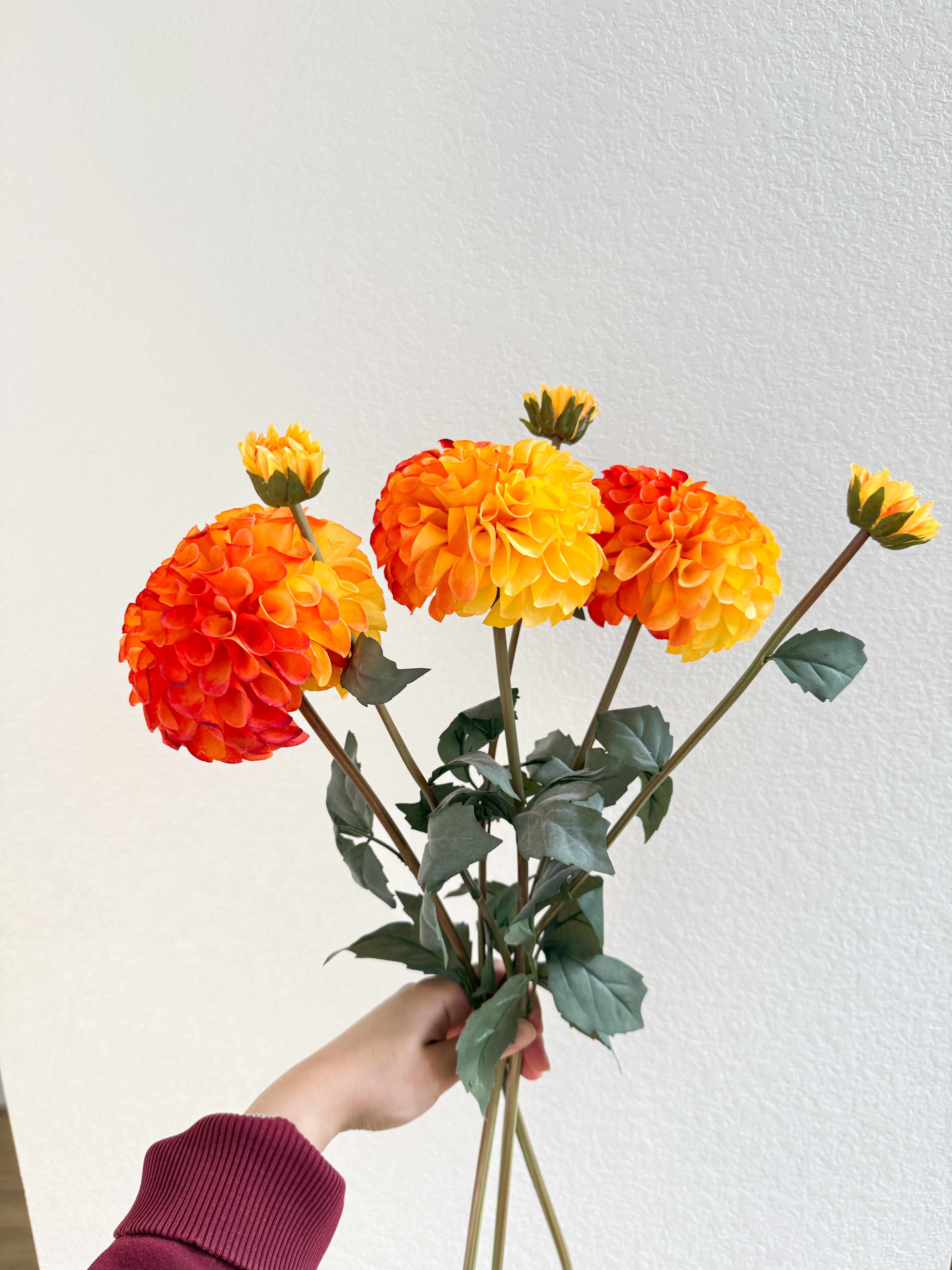 Artificial Realistic Dahlia Flower Stem (Pack of 3 Stems)