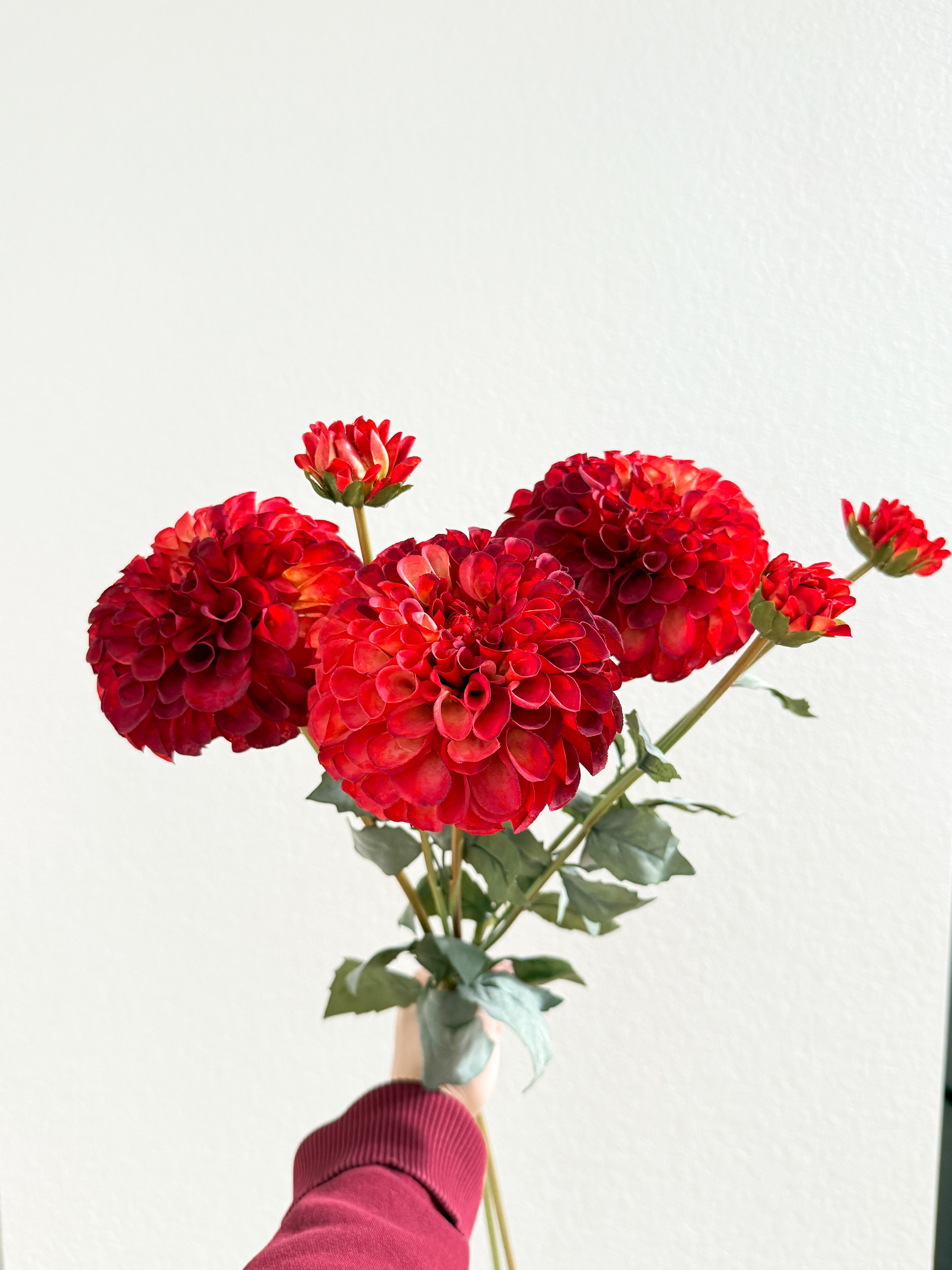 Artificial Realistic Dahlia Flower Stem (Pack of 3 Stems)