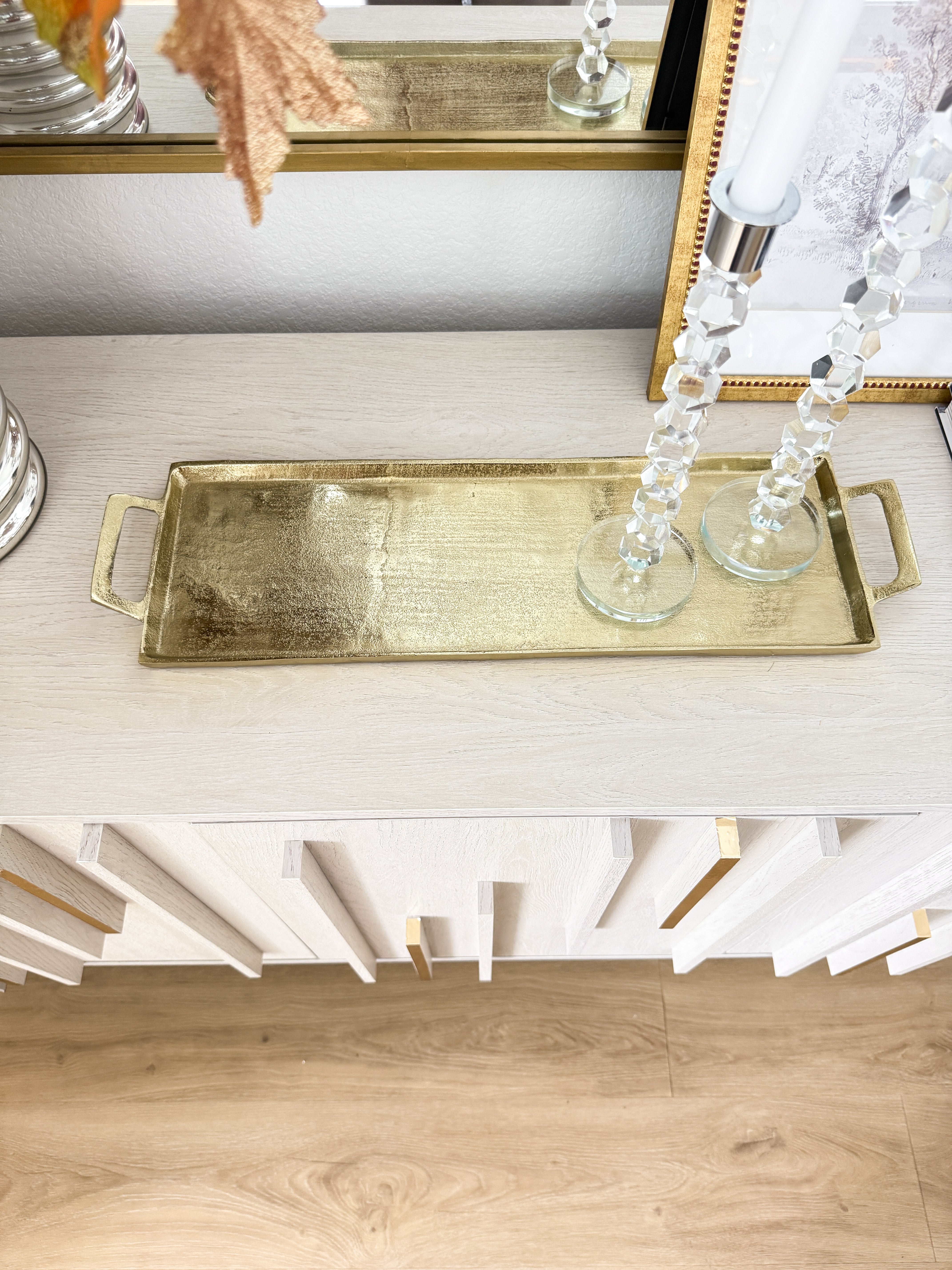Gold Oblong Decorative Tray