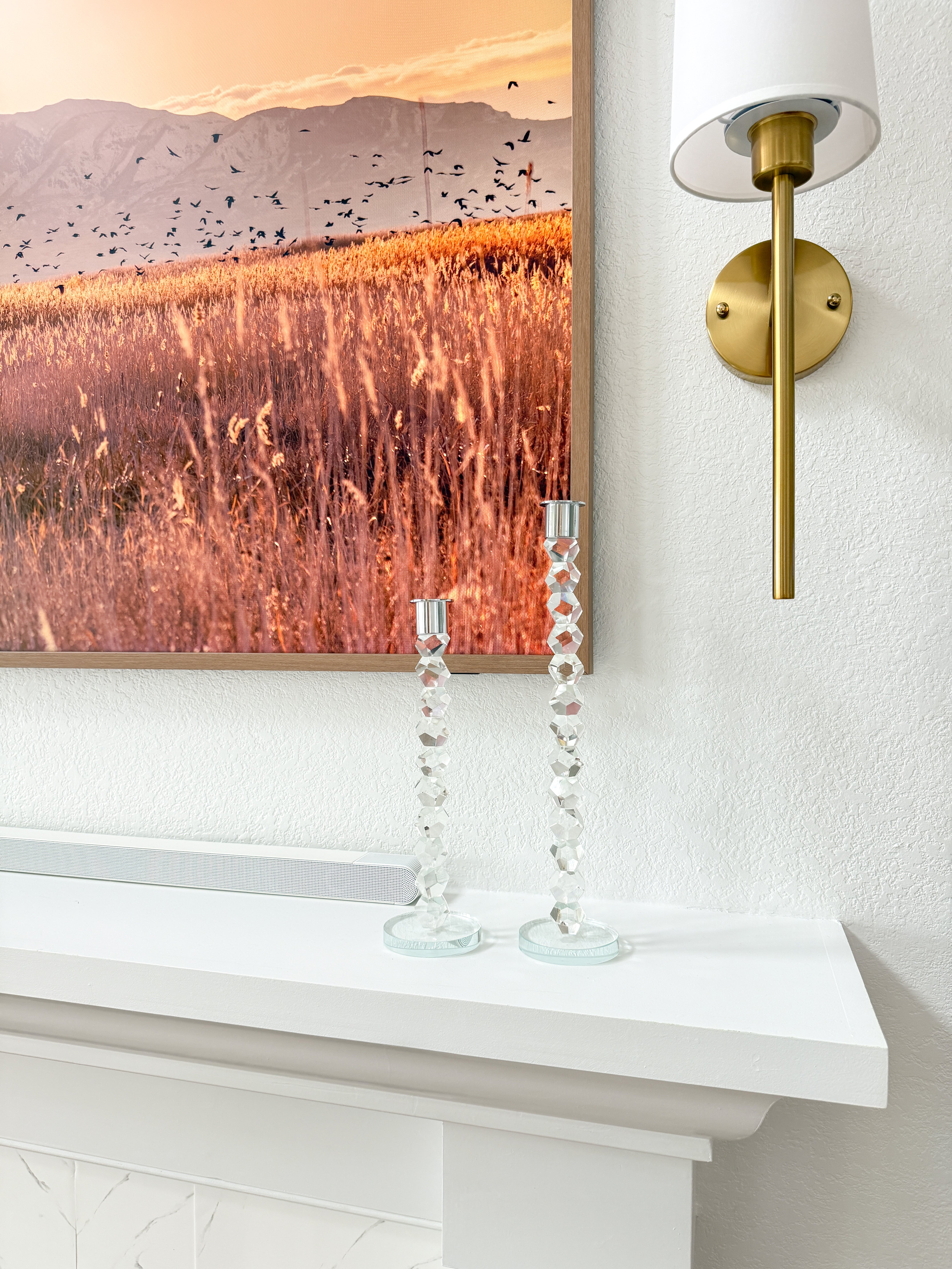 Crystal Diamond Candlestick with Silver Tip (Two Sizes)