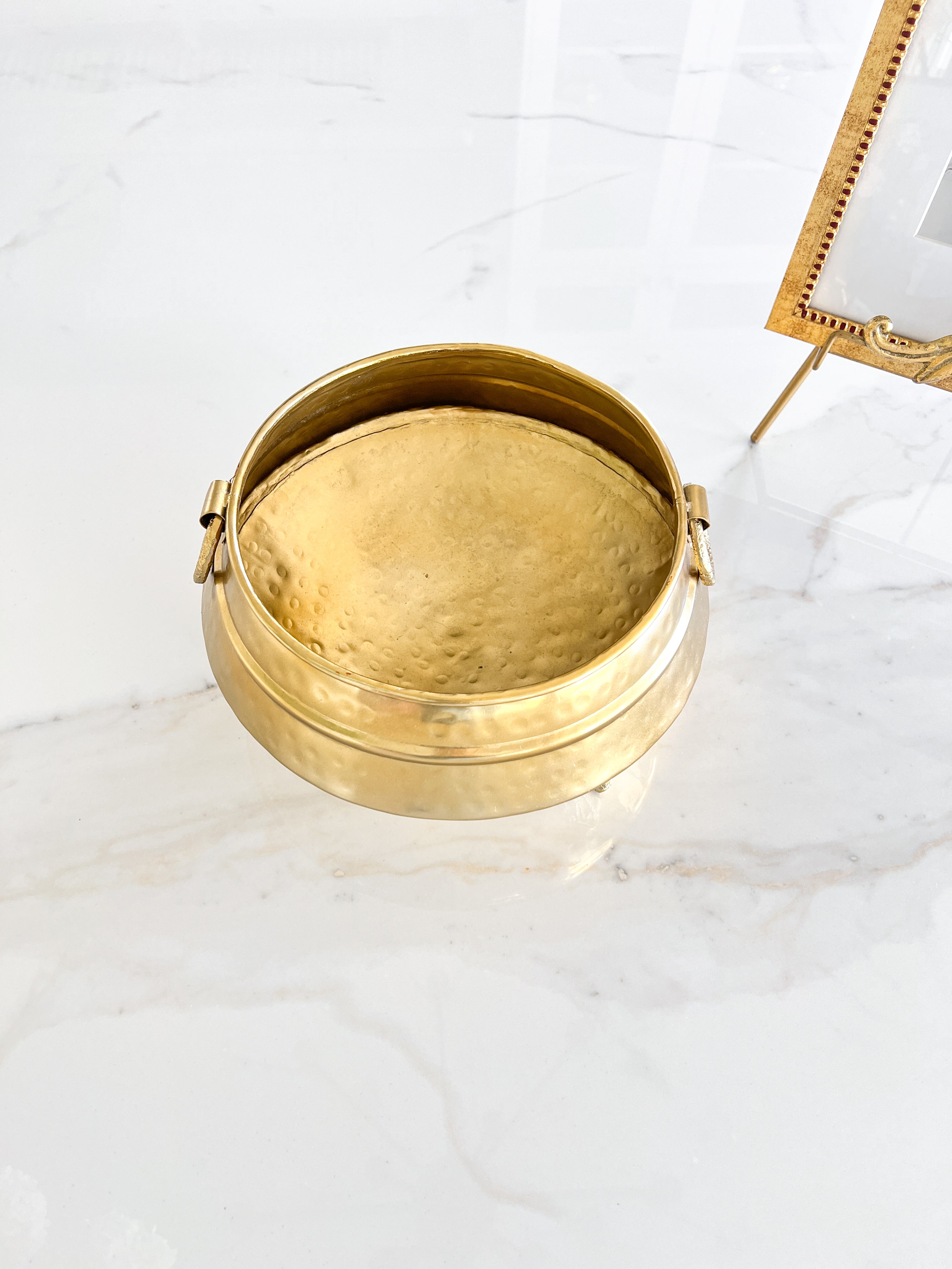 Gold Round Footed Planter (Two Sizes)