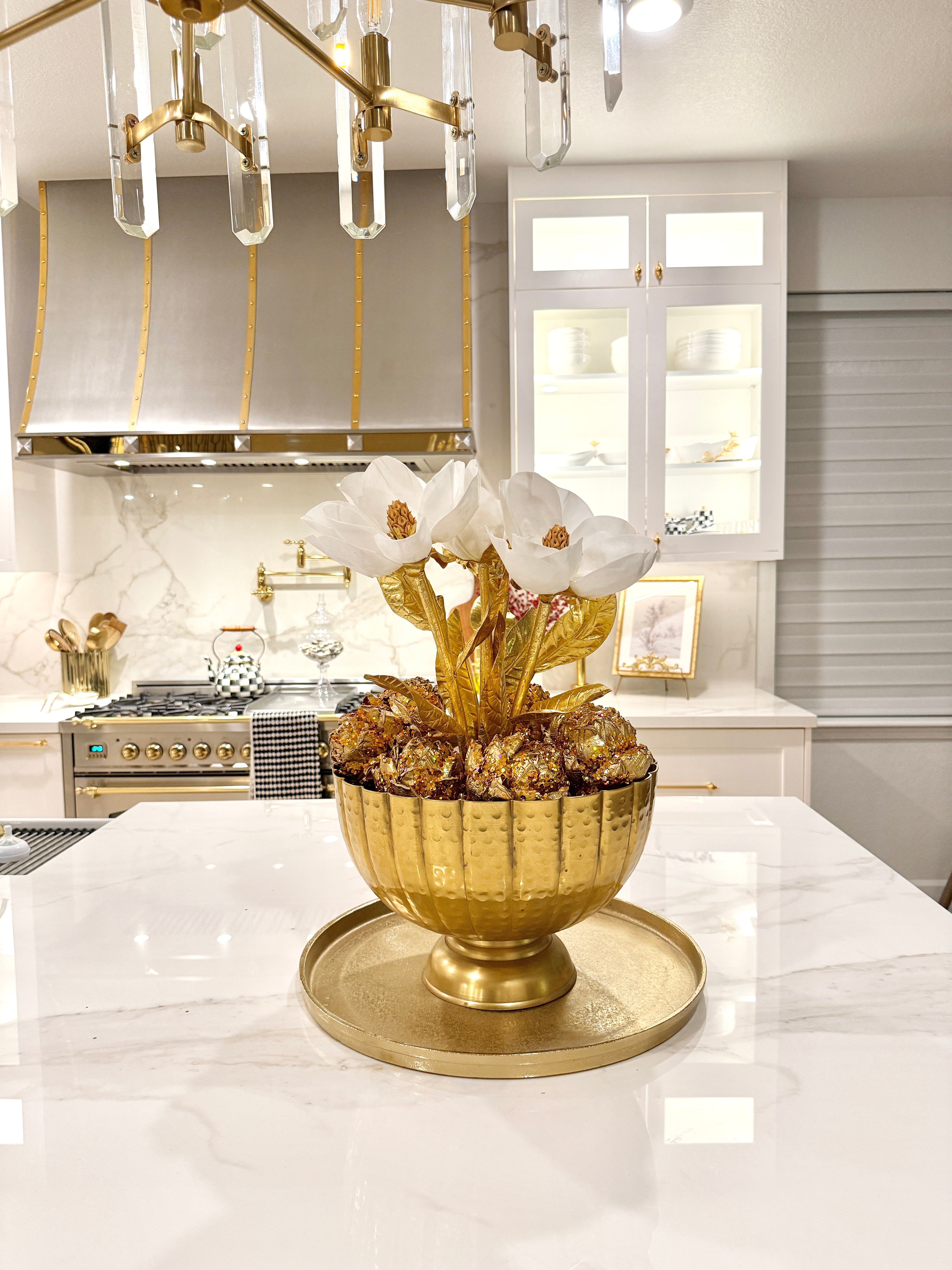 Gold Hammered Punch Bowl (Two Sizes)