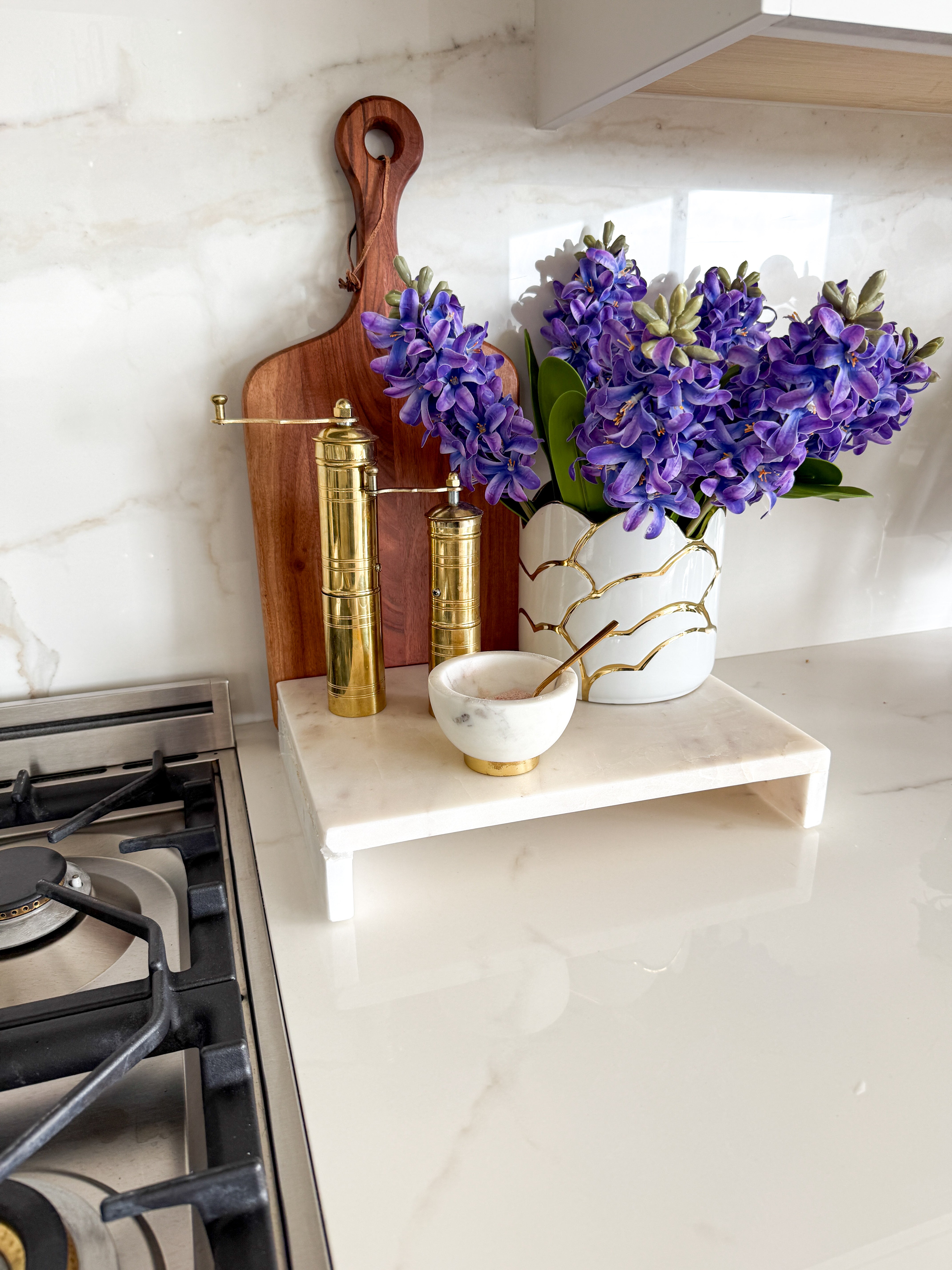 White and Gold Wave Plant Pot (Set of 2)