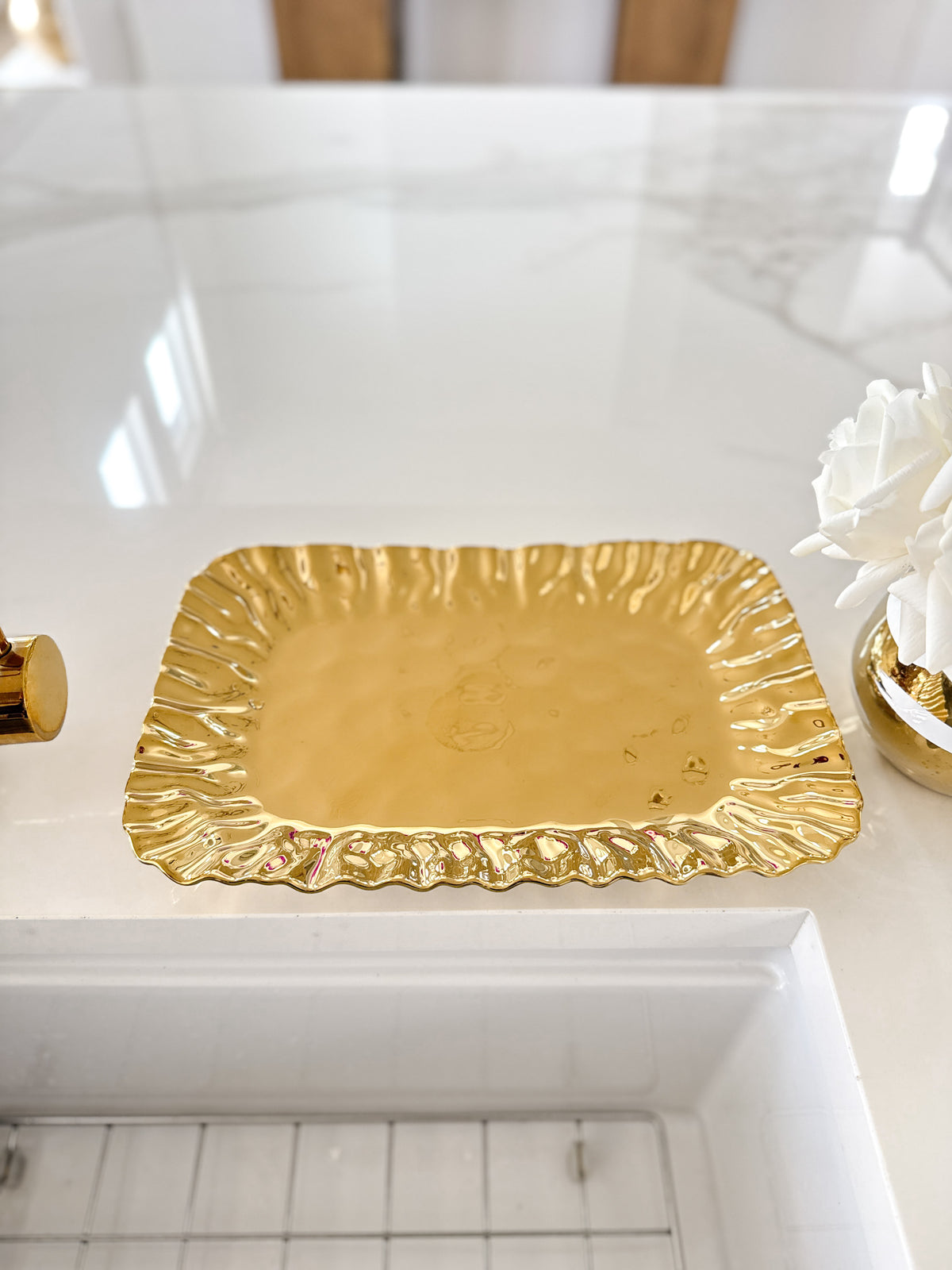 Gold Ruffled Edge Tray