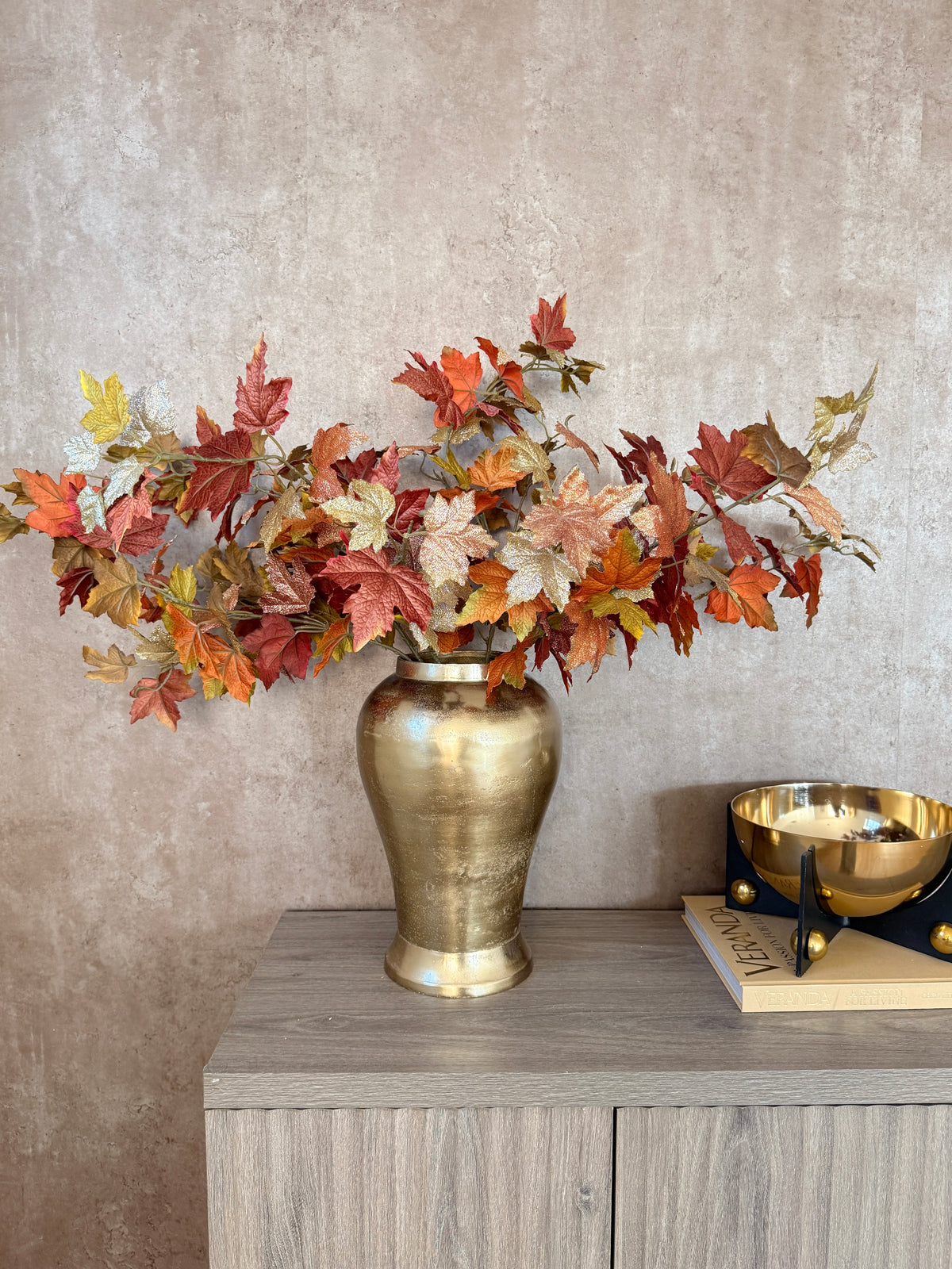 Rustic Orange Fall Maple Leaf Stem (Pack of 3 Stems)