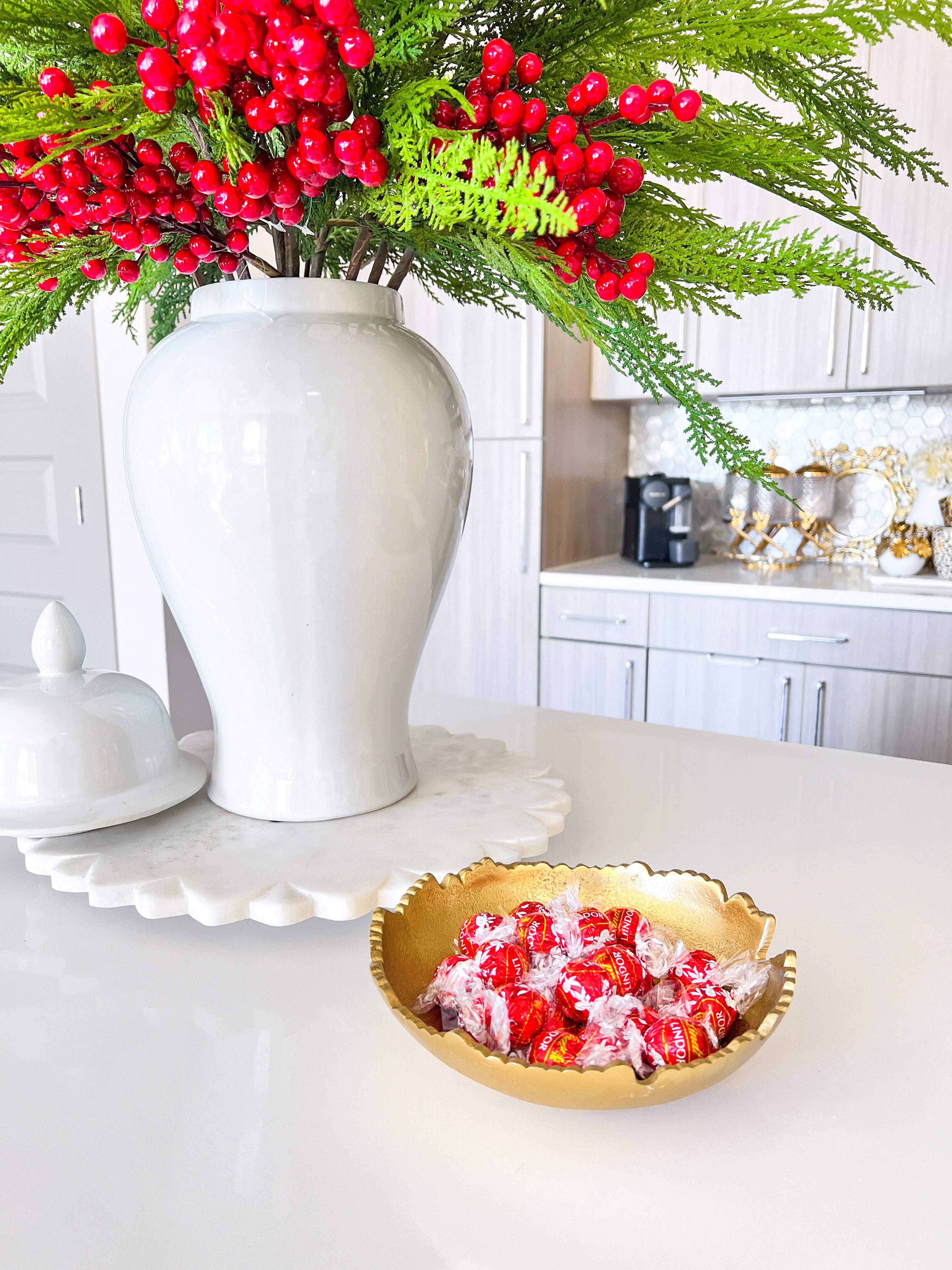 Gold Scalloped Decorative Bowl