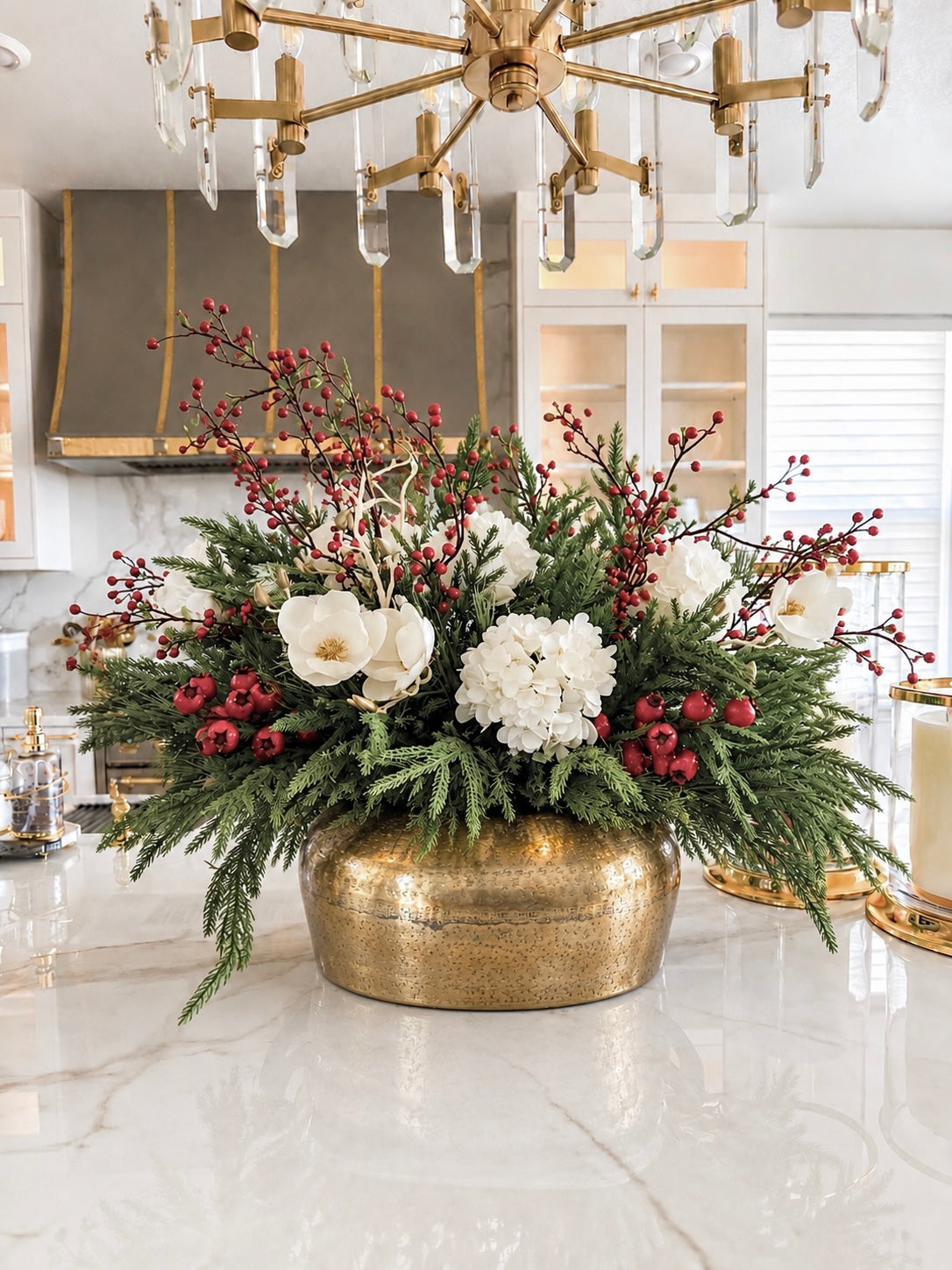 Gold Hammered Textured Vase