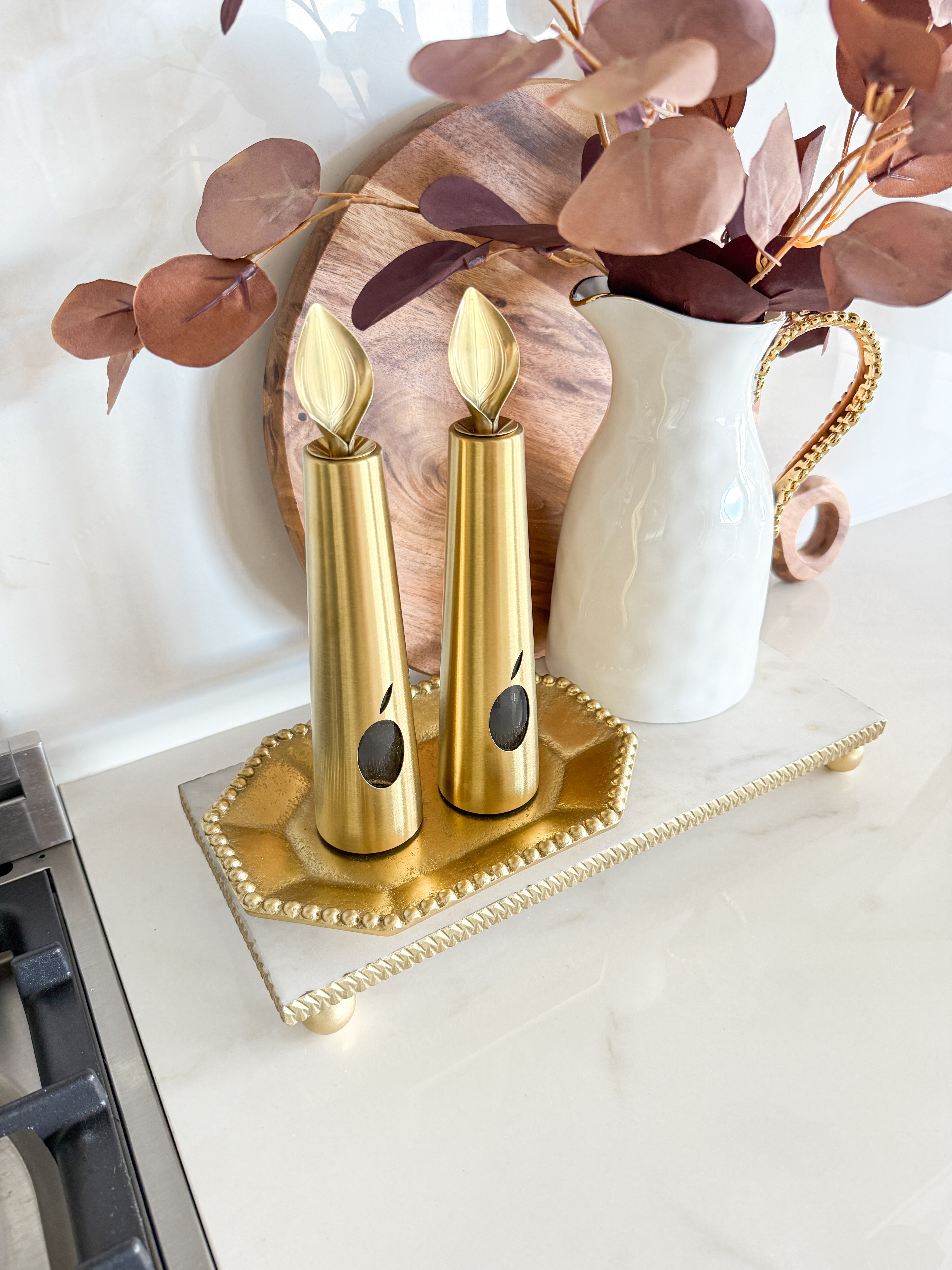 Gold Beaded Soap Dispenser Tray