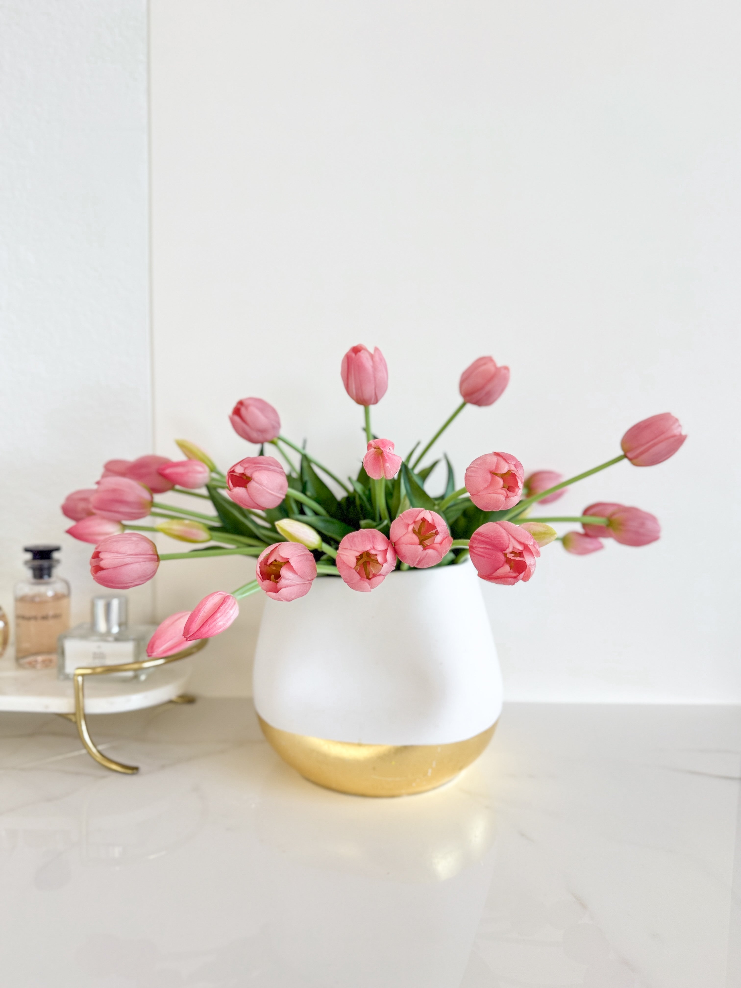 Artificial Real Touch Pink Tulip Stem