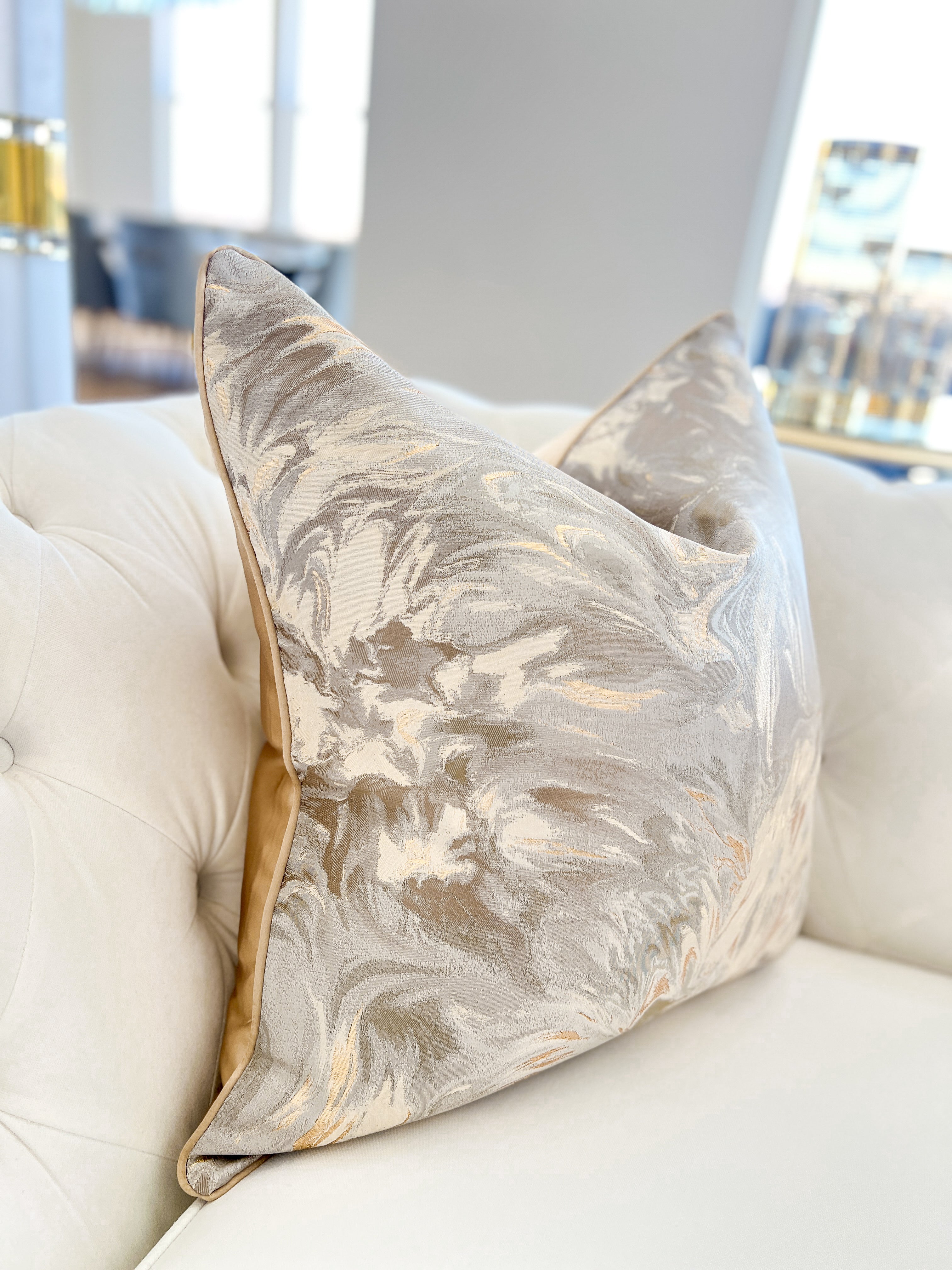 Accent Pillows Champagne Colored Pillows Keira Pearlescent