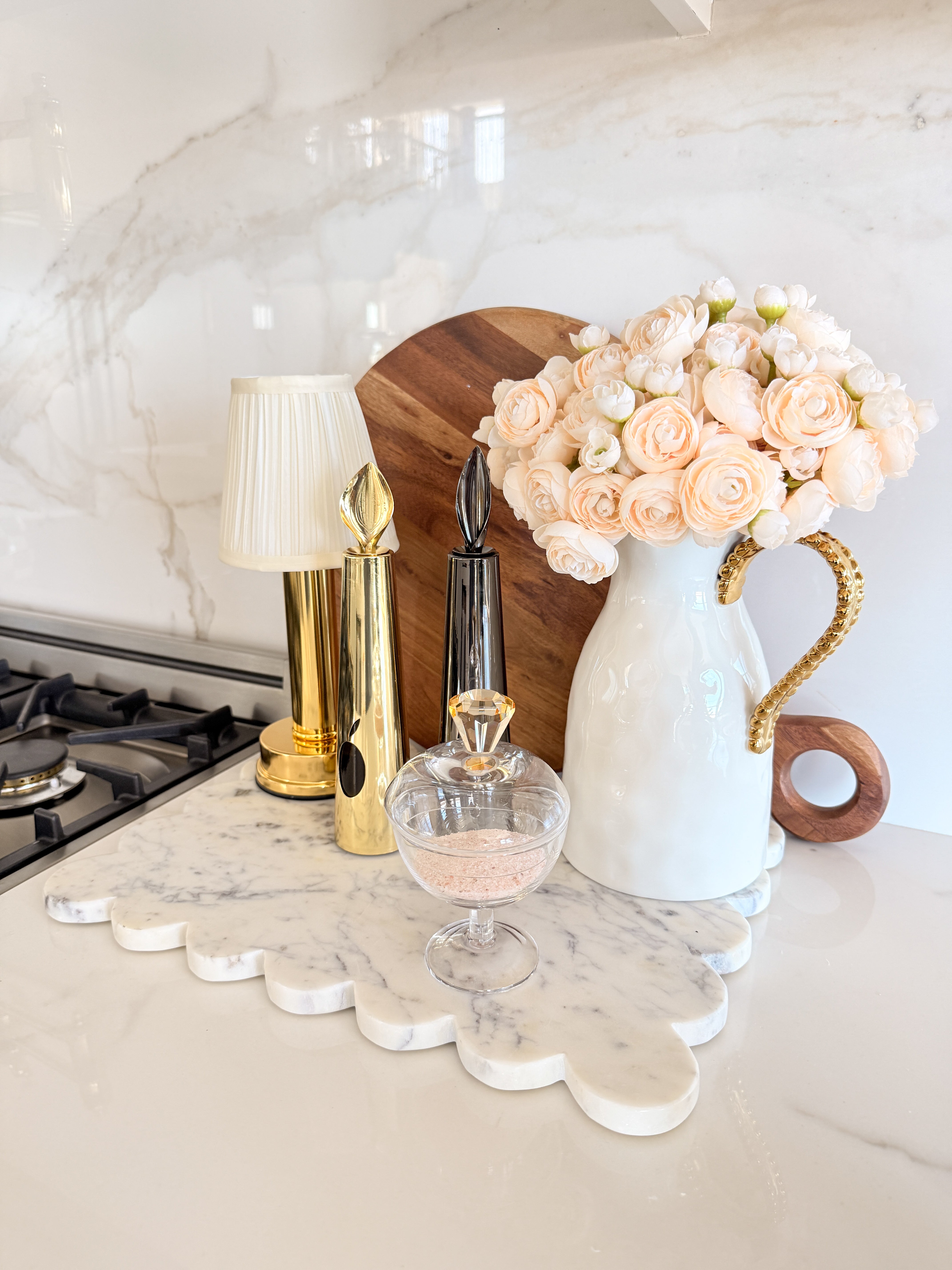 Faux Champagne Ranunculus Flower Bundle | HTS DECOR