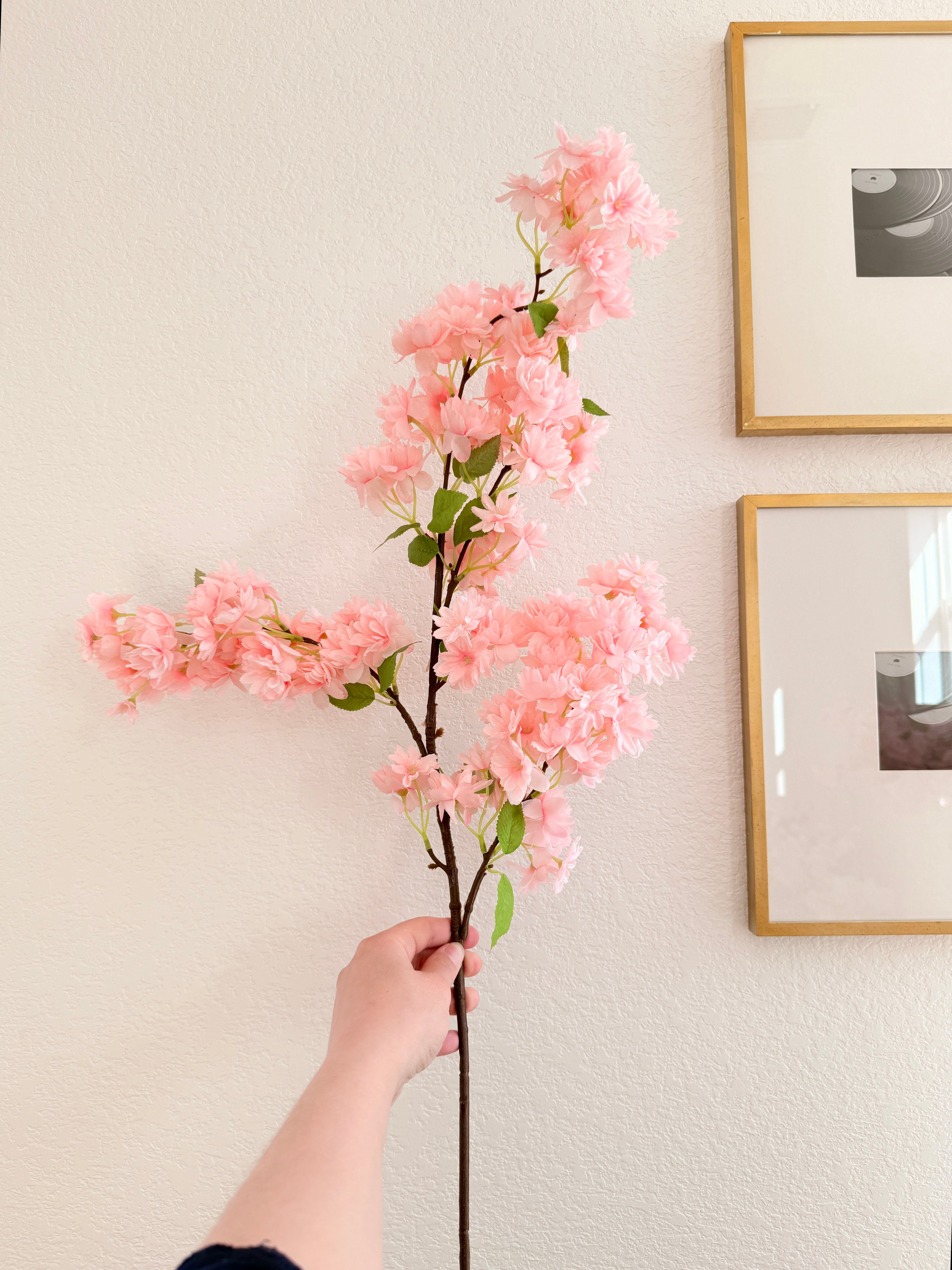 Artificial Silk Pink Cherry Blossom Stem (Pack of 2 Stems)