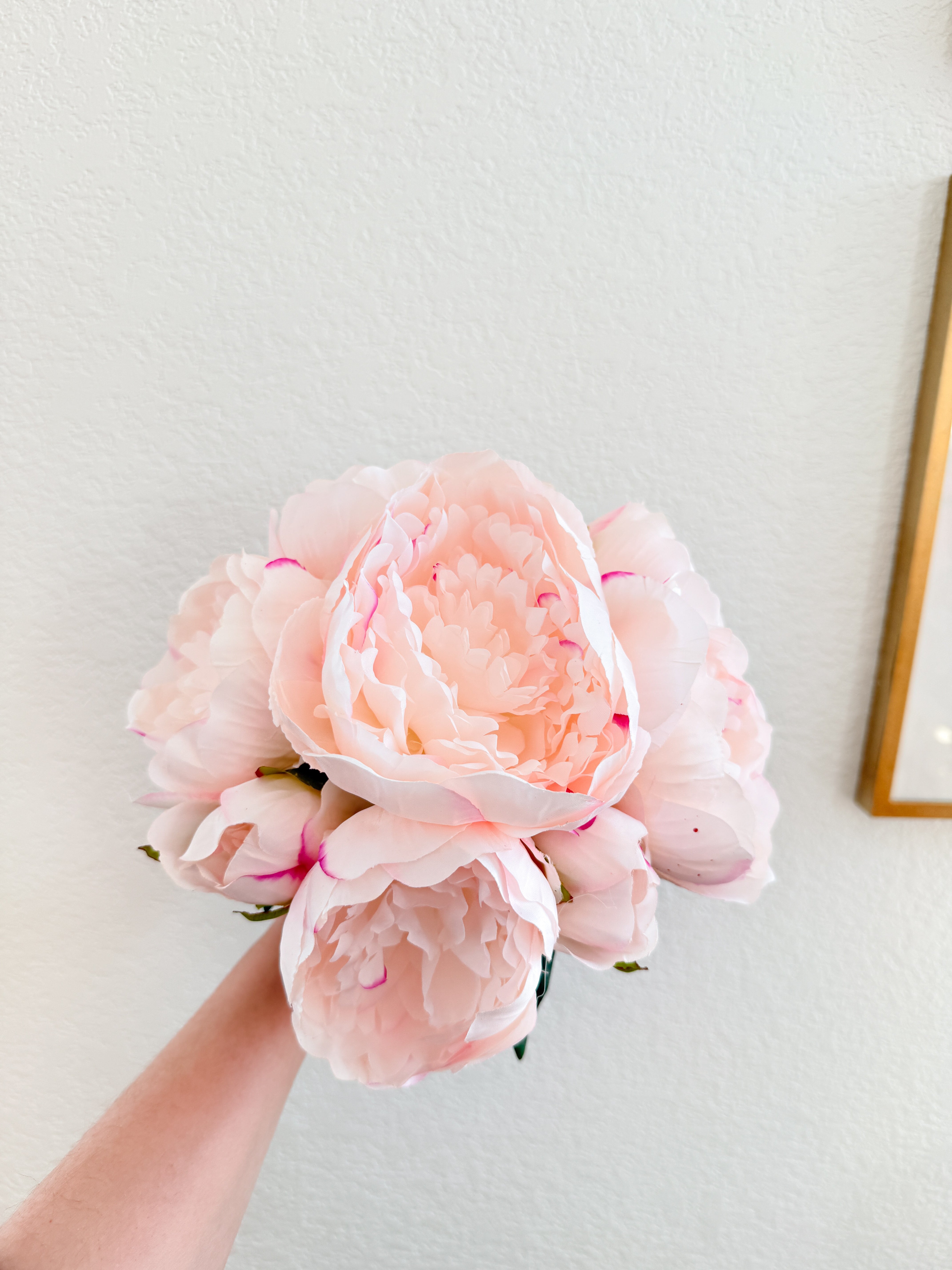 Artificial Faux Blush Pink Peony Bouquet