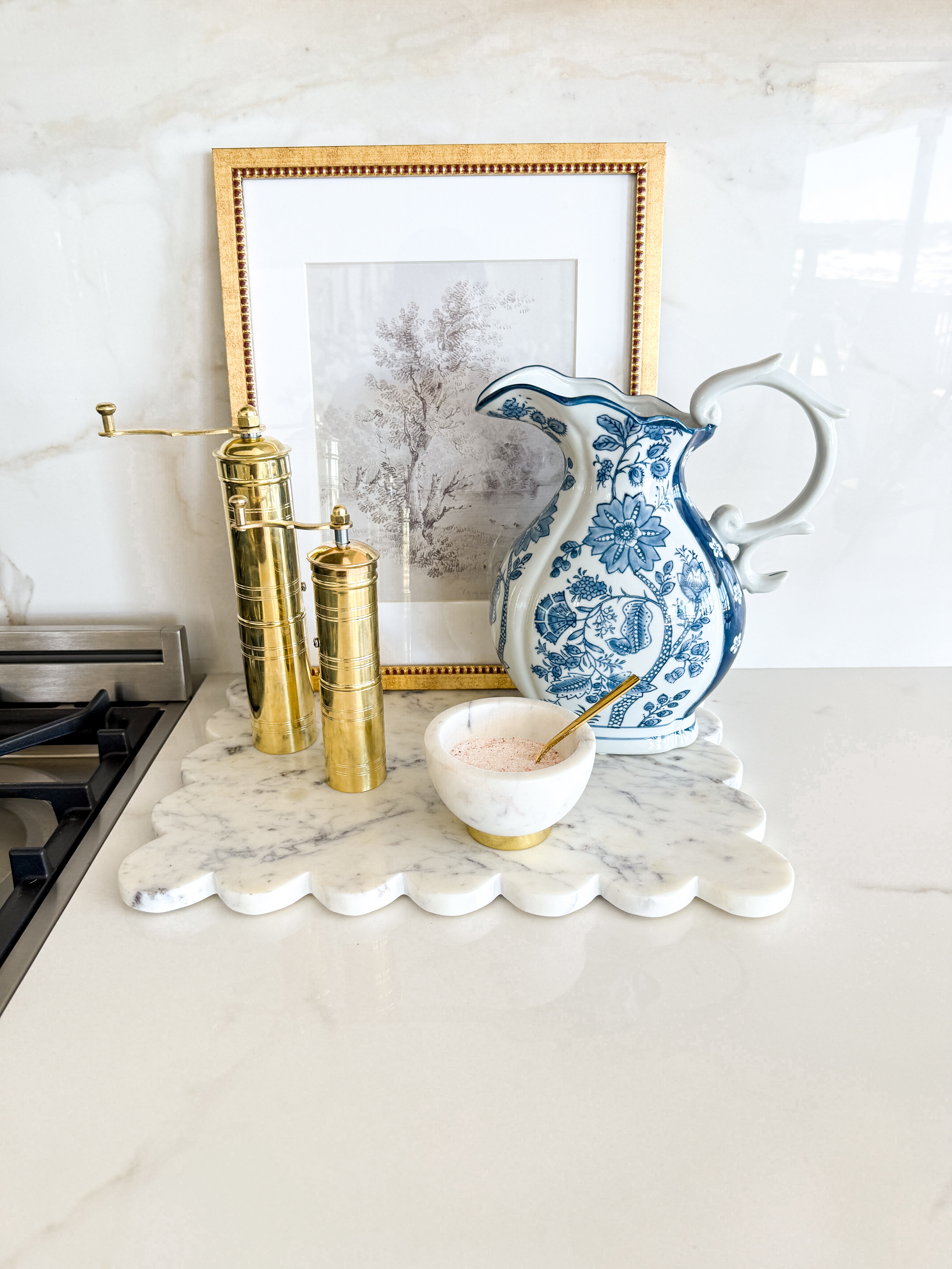 Blue and White Chinoiserie Pitcher