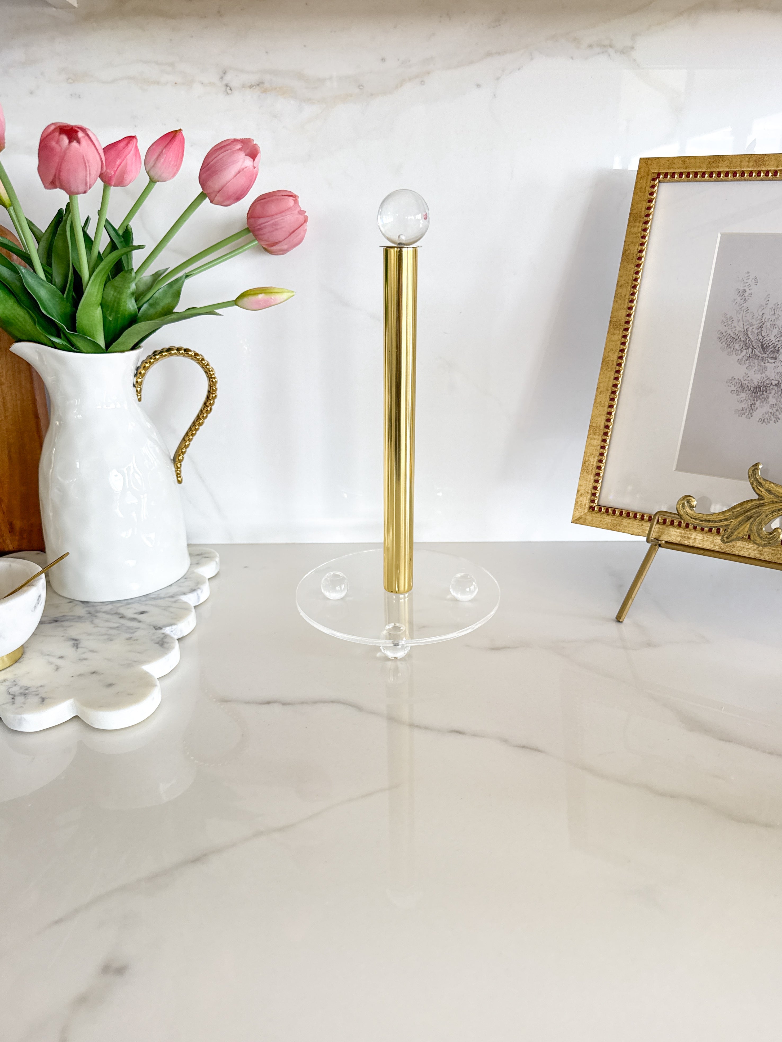 Gold Acrylic Paper Towel Holder