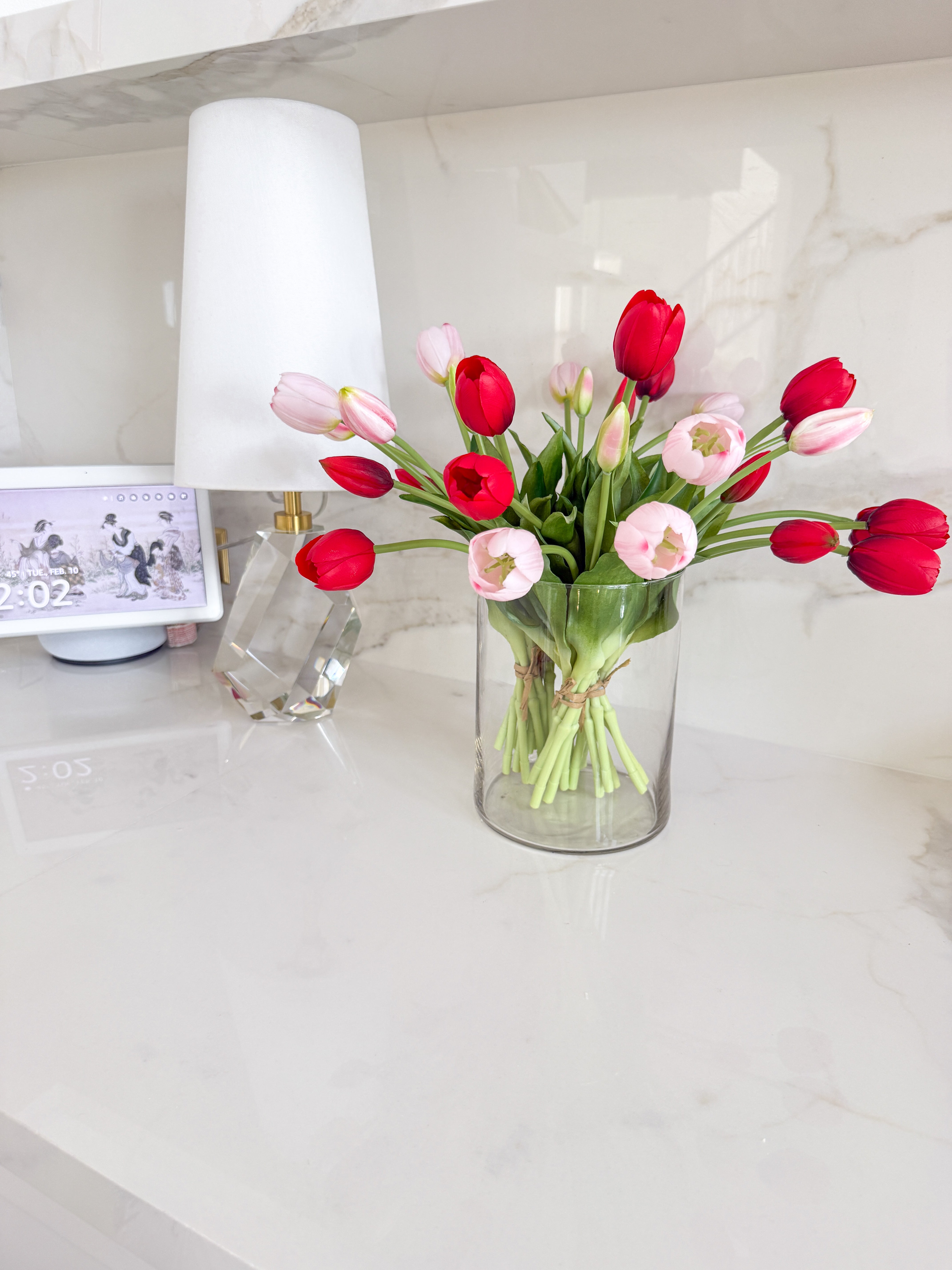 Artificial Real Touch Pink Tulip Stem