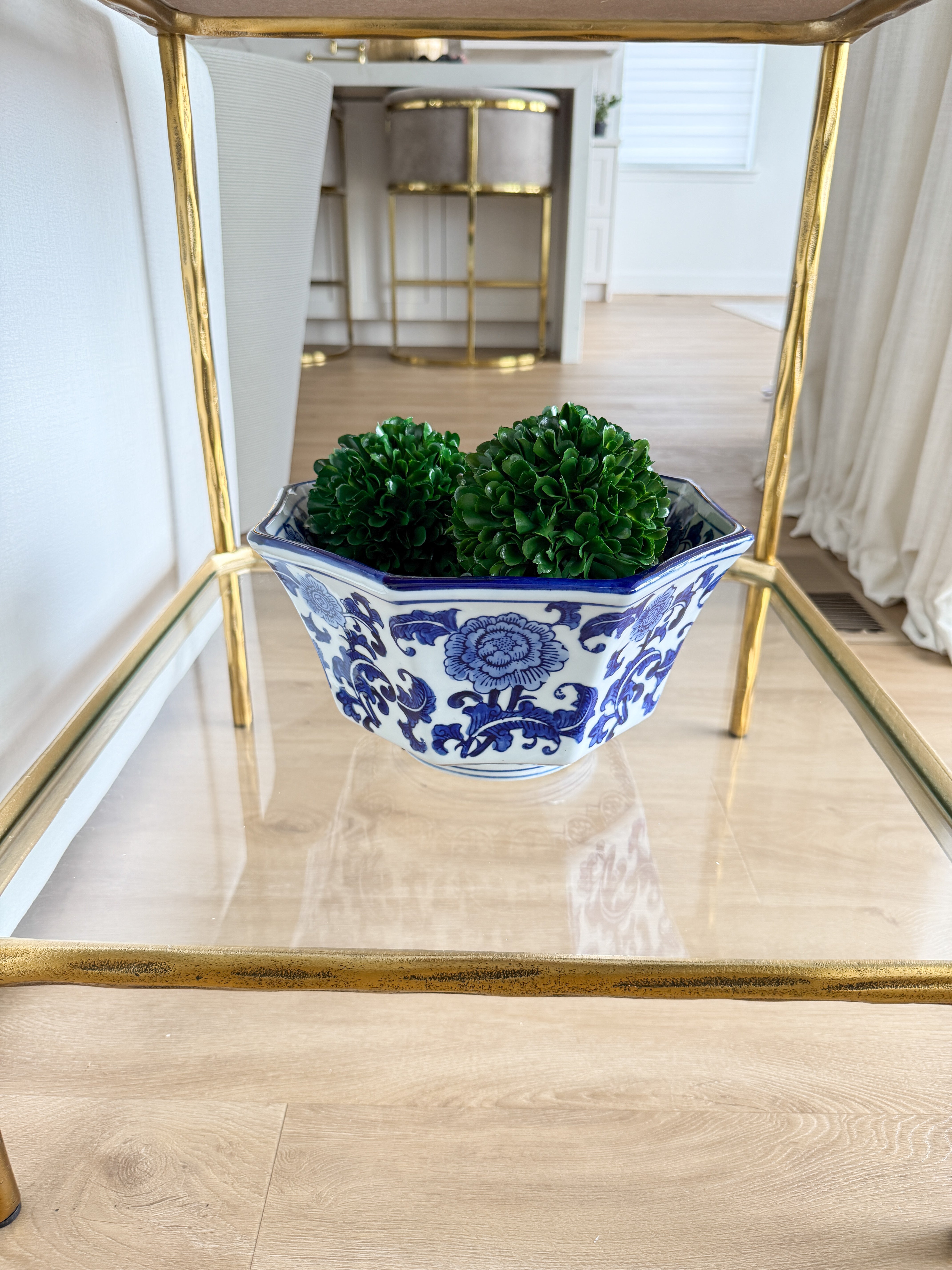 Faux Green Boxwood Ball