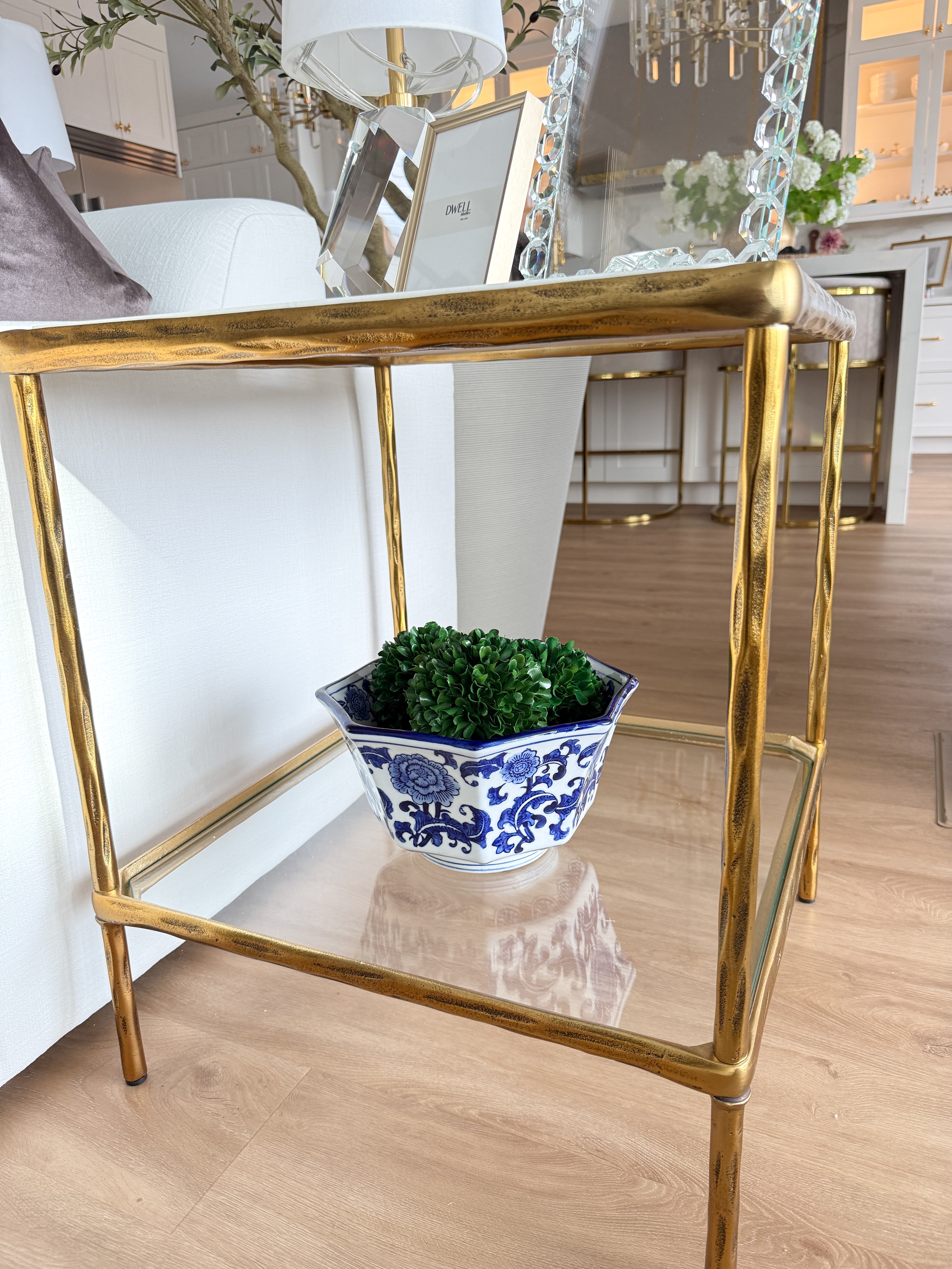 White and Blue Floral Decorative Bowl