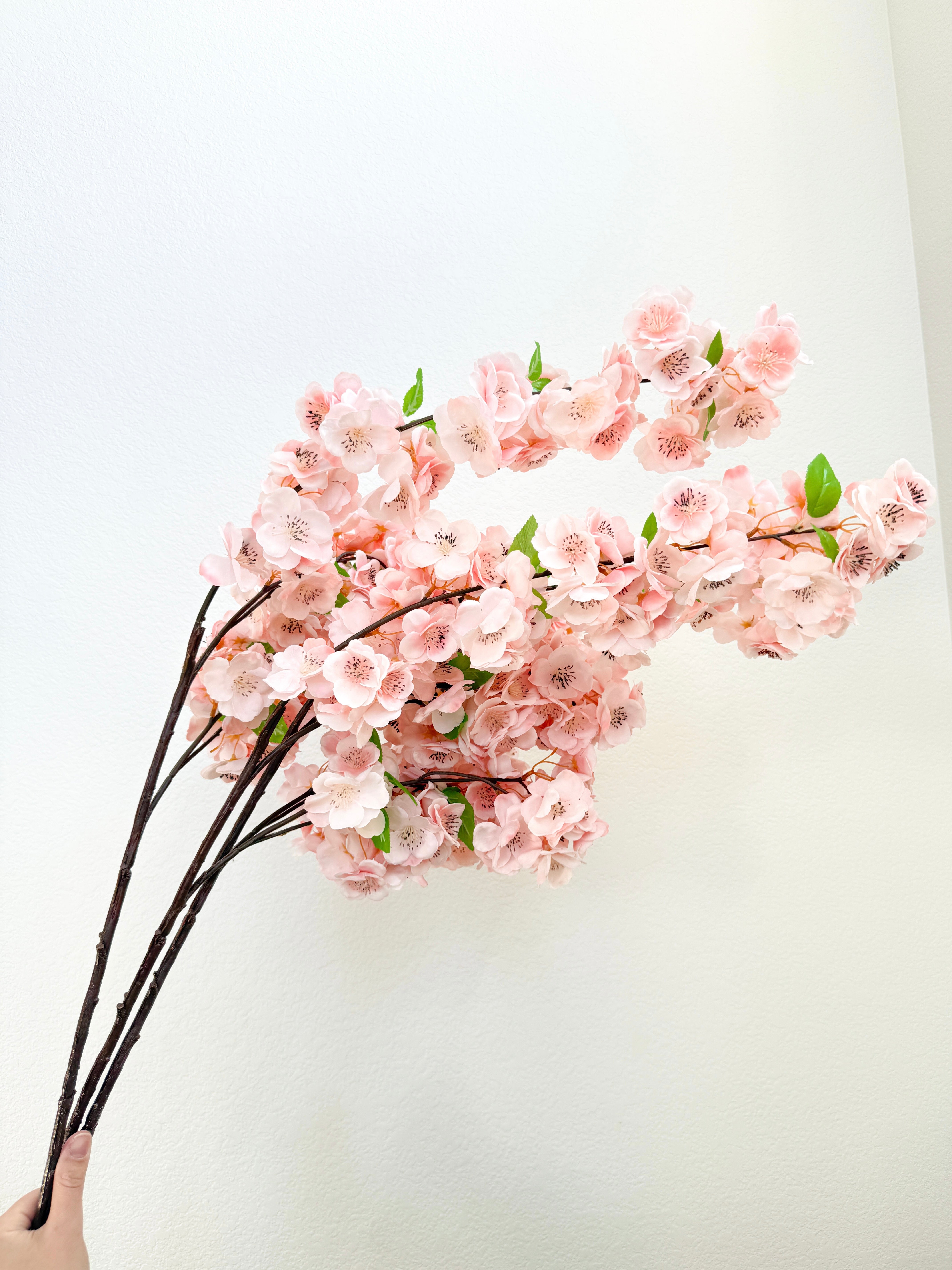Artificial Silk Pink Cherry Blossom Stem