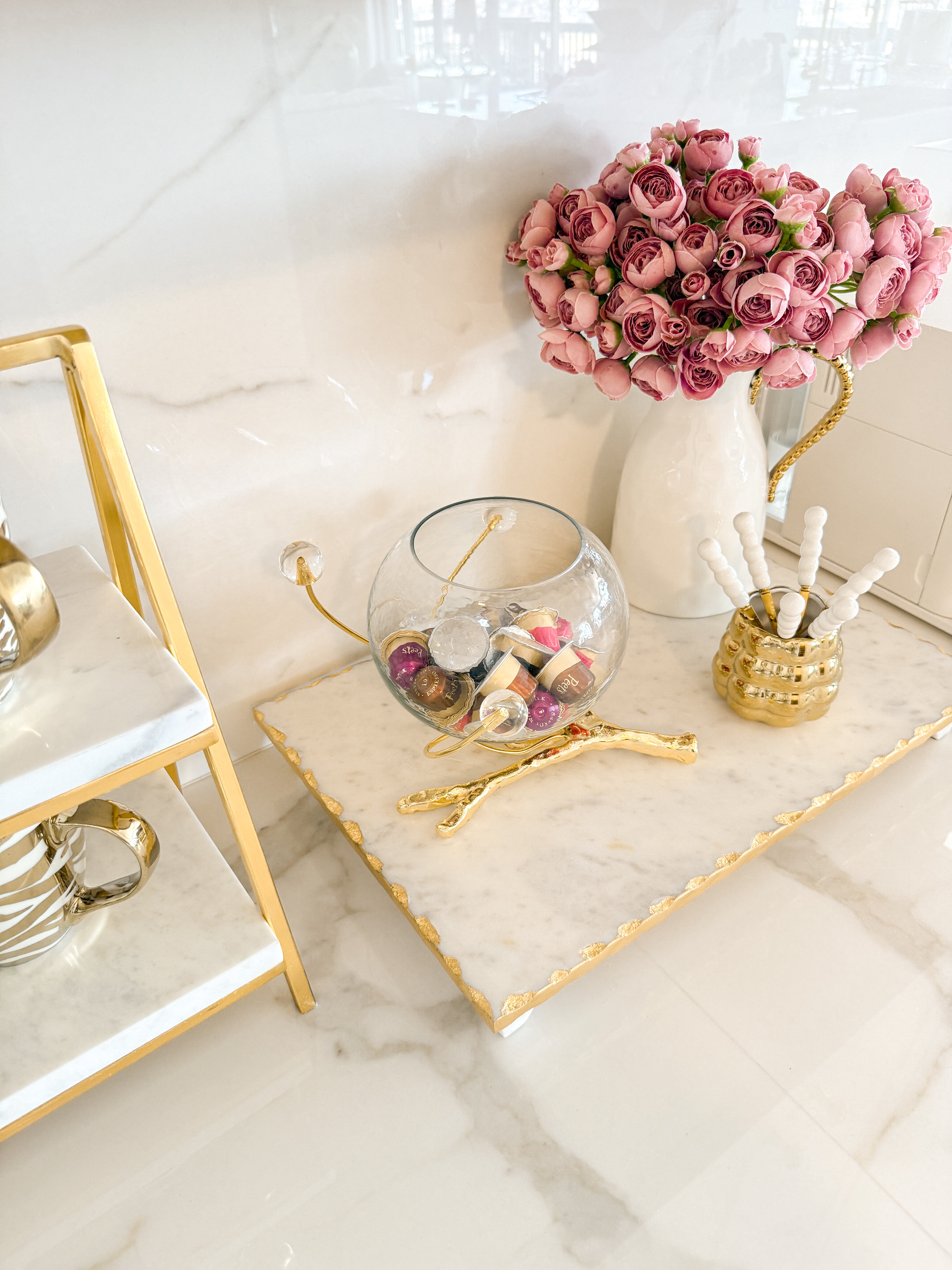 Gold Branch Bowl/ Coffee Pods Holder