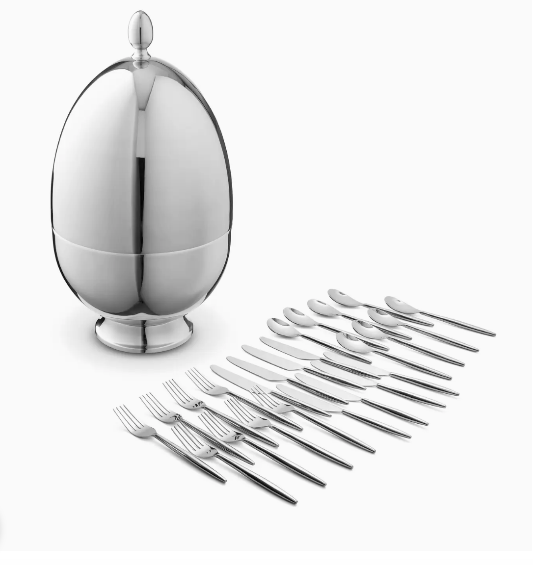 Stainless Steel Flatware Egg Holder 24 Piece