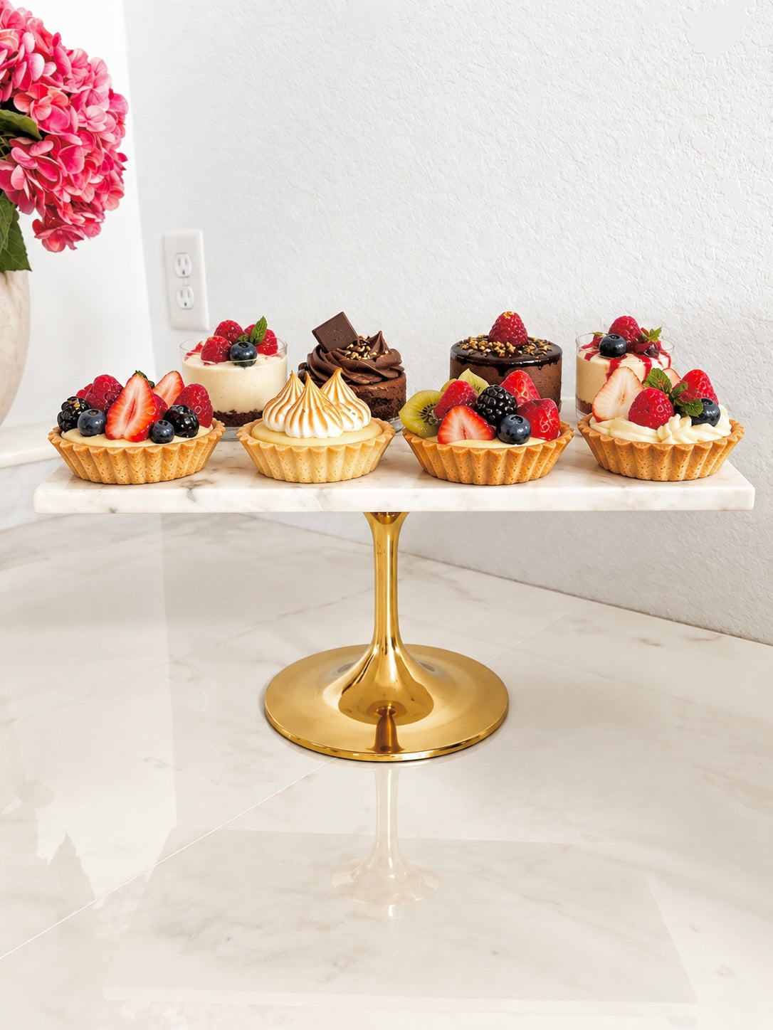 Marble Gold Footed Serving Stand