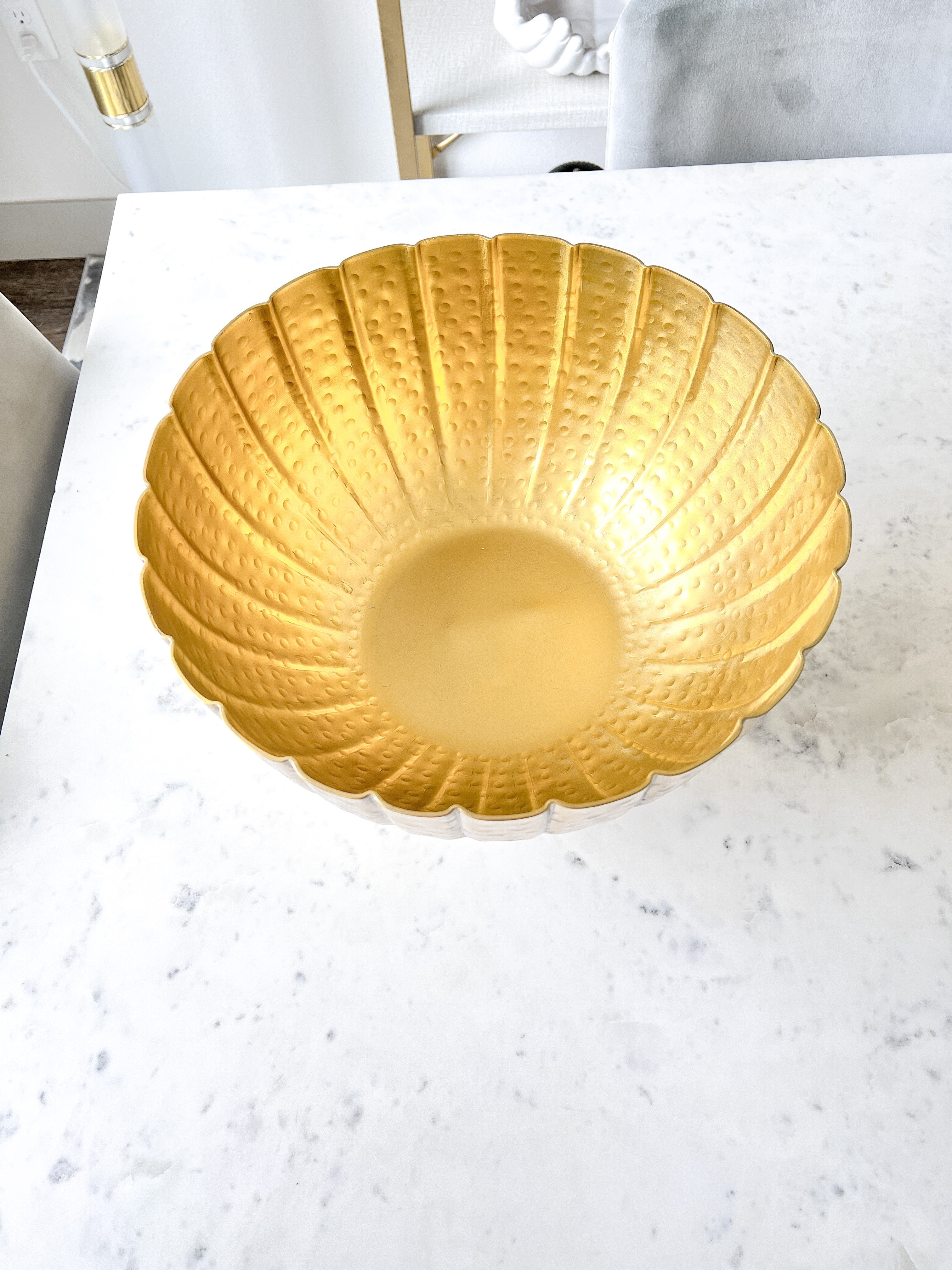 Gold Hammered Punch Bowl - HTS HOME DECOR
