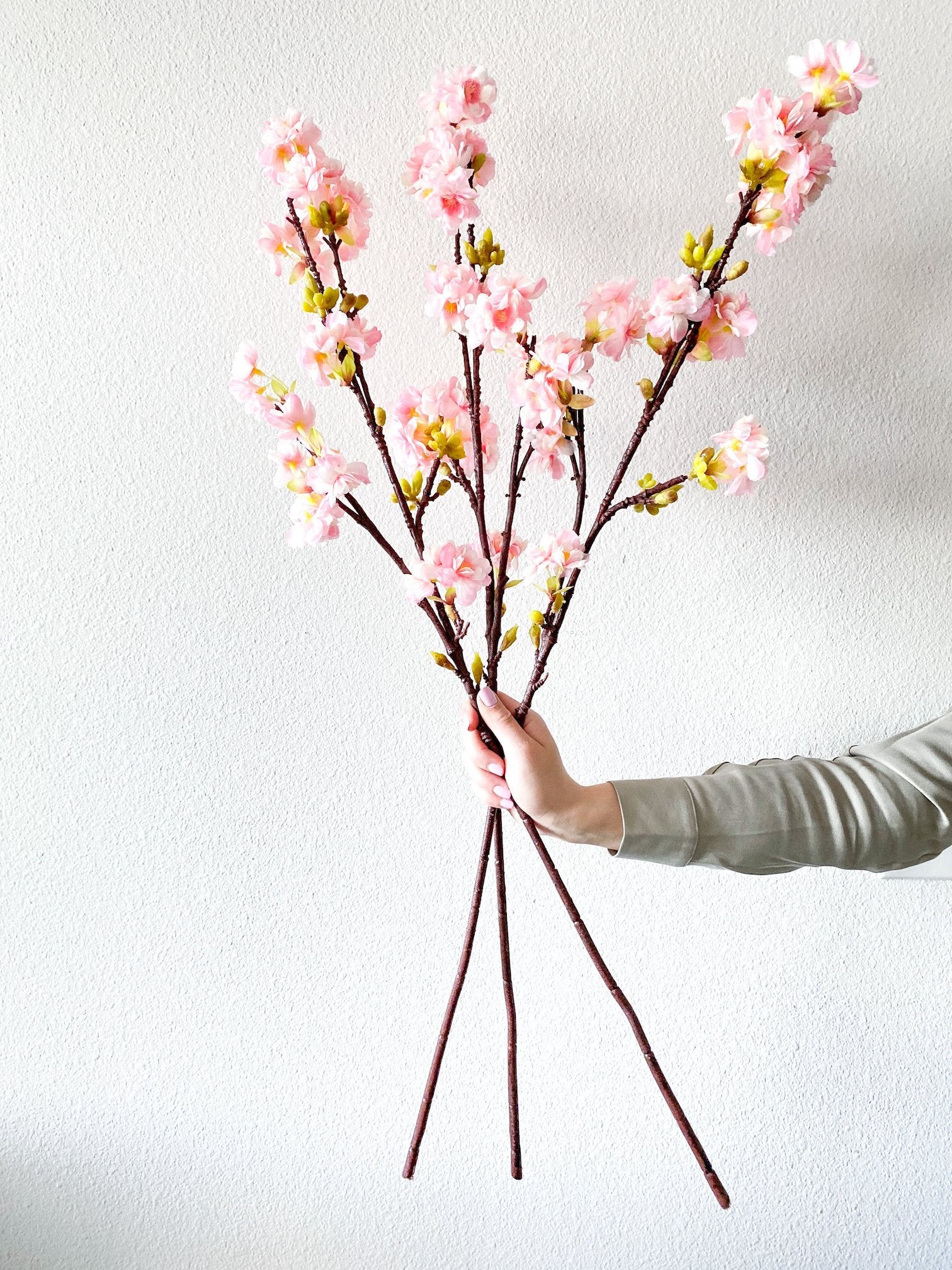 39" Silk Cherry Blossom Stem (Pack of 3 stems) - HTS HOME DECOR