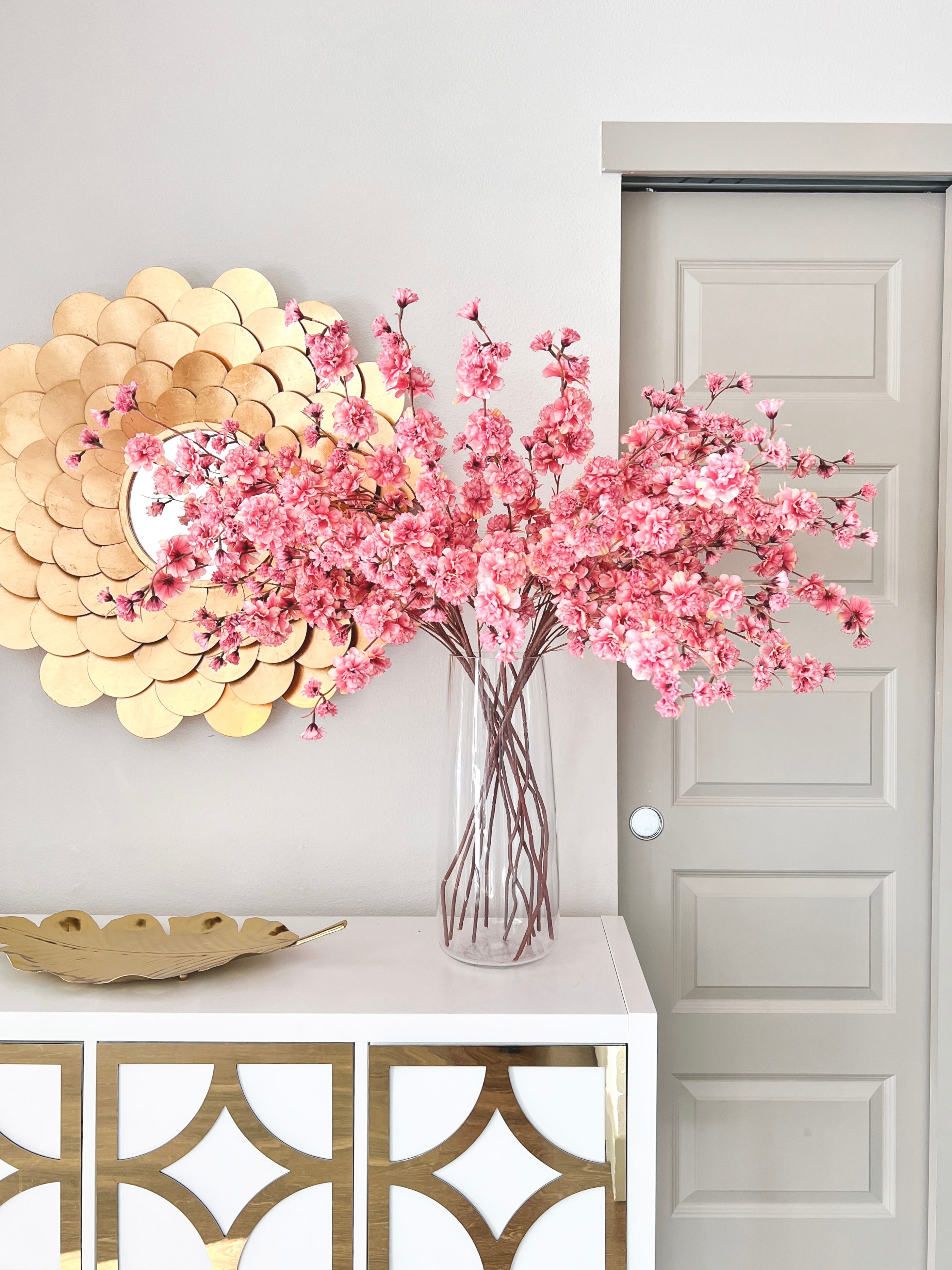 Artificial Spring Cherry Blossom Stems (Pack of 3 Stems) - HTS HOME DECOR