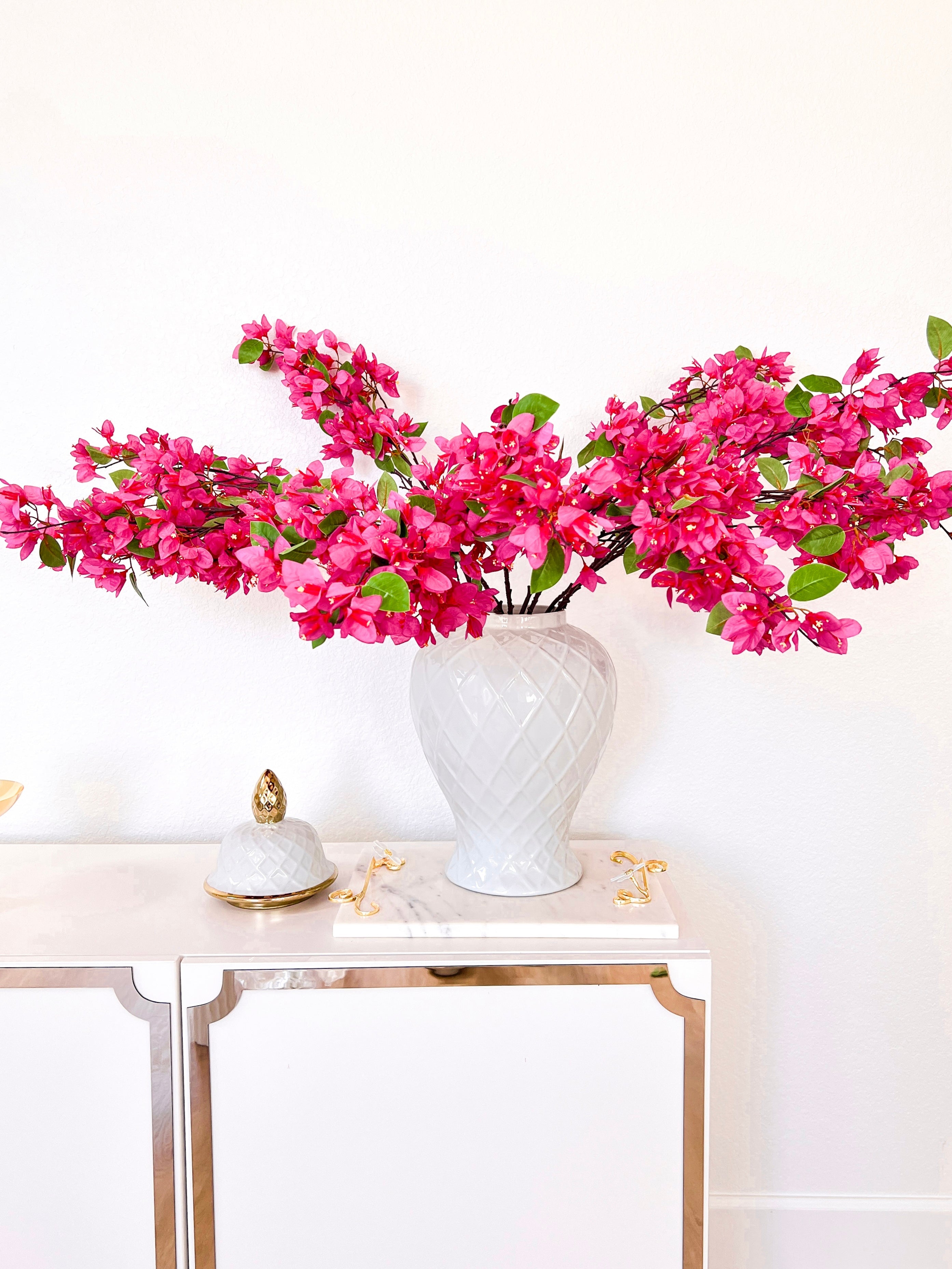 Faux Fuchsia Cherry Blossom Stems (Pack of 3) - HTS HOME DECOR