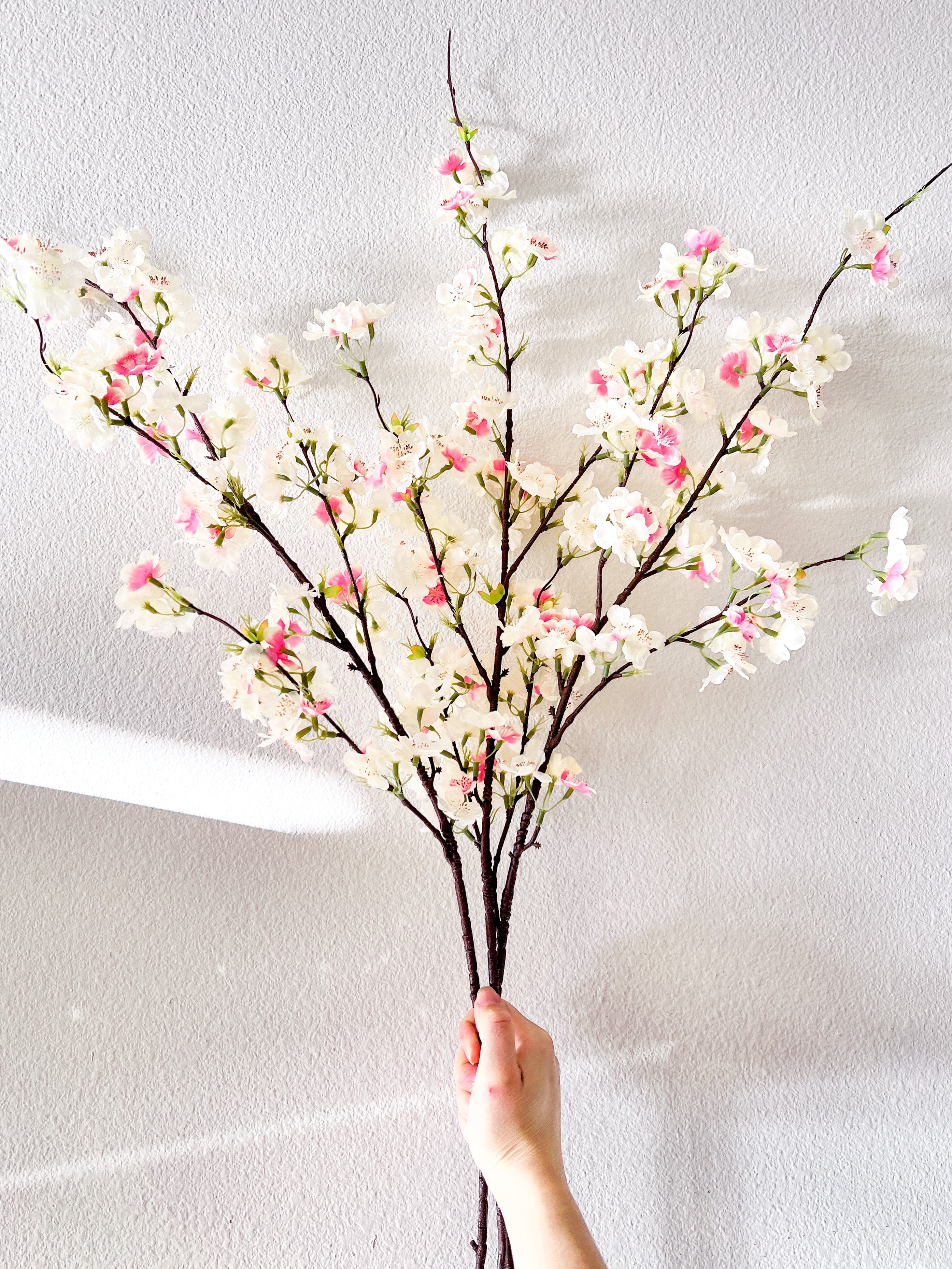 Faux White and Pink Cherry Blossom Plum - HTS HOME DECOR