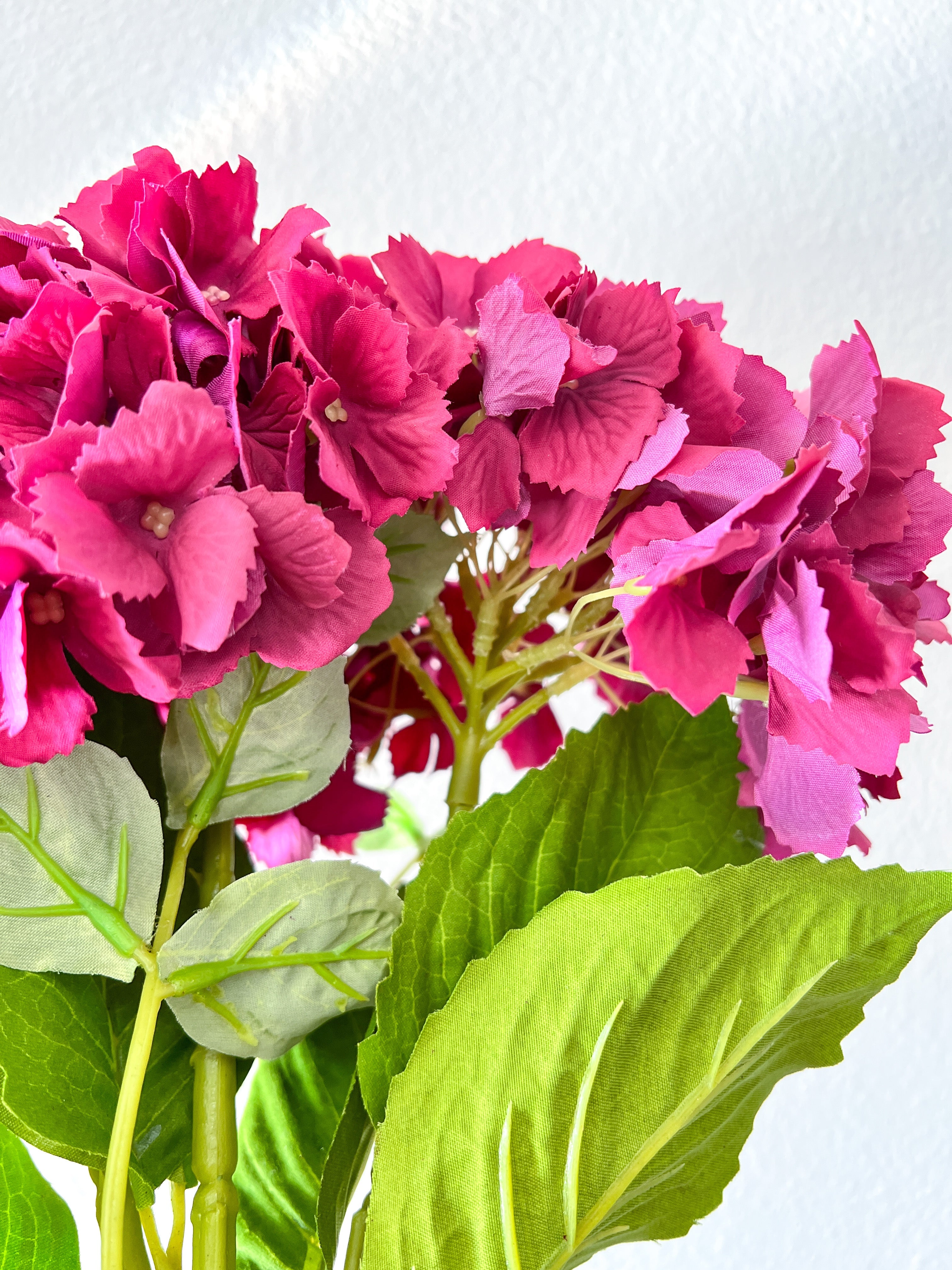 Fuchsia Real Touch Hydrangeas (Pack of 3 Stems) - HTS HOME DECOR