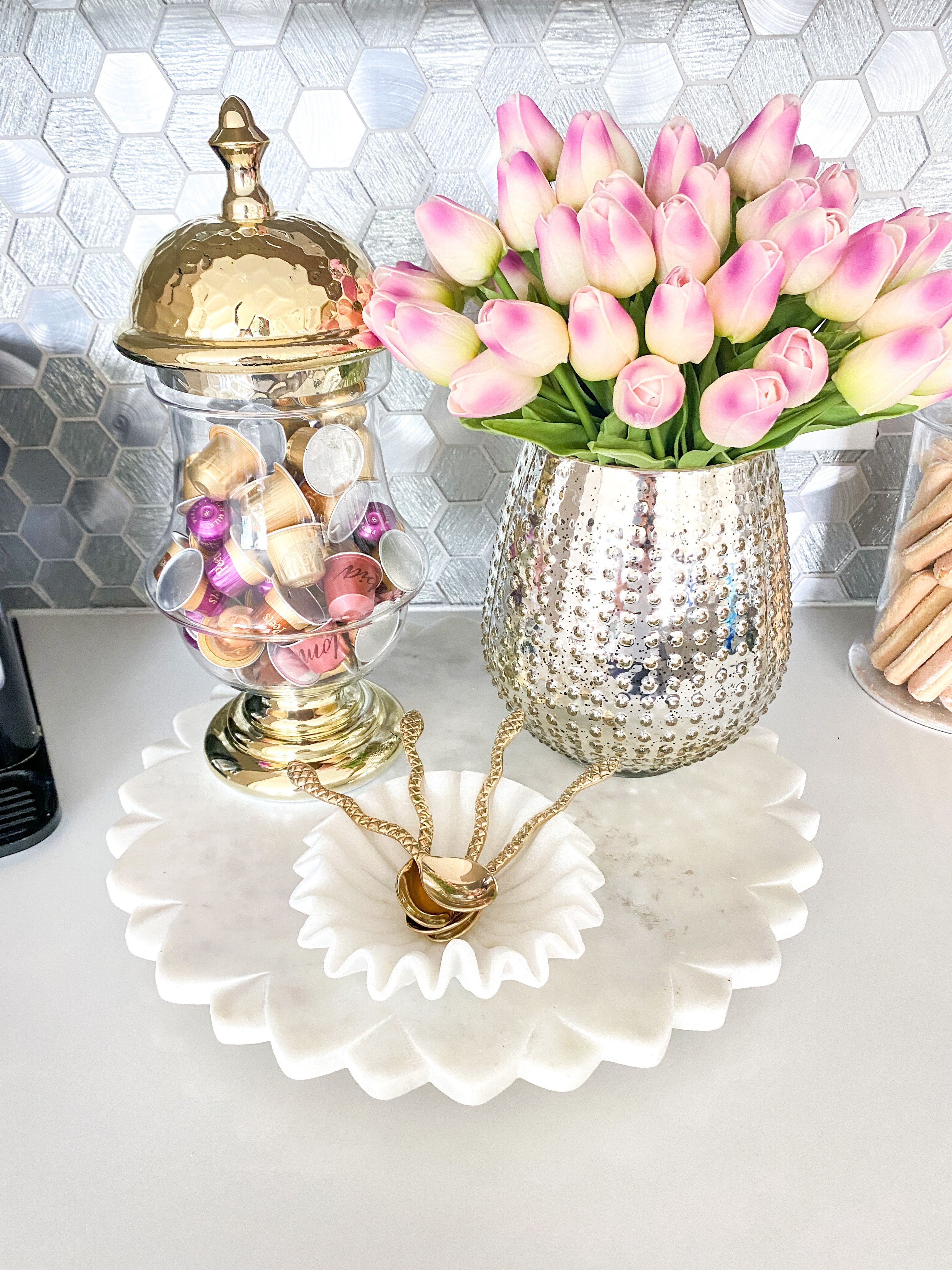 Glass Jar with Gold Lid - HTS HOME DECOR