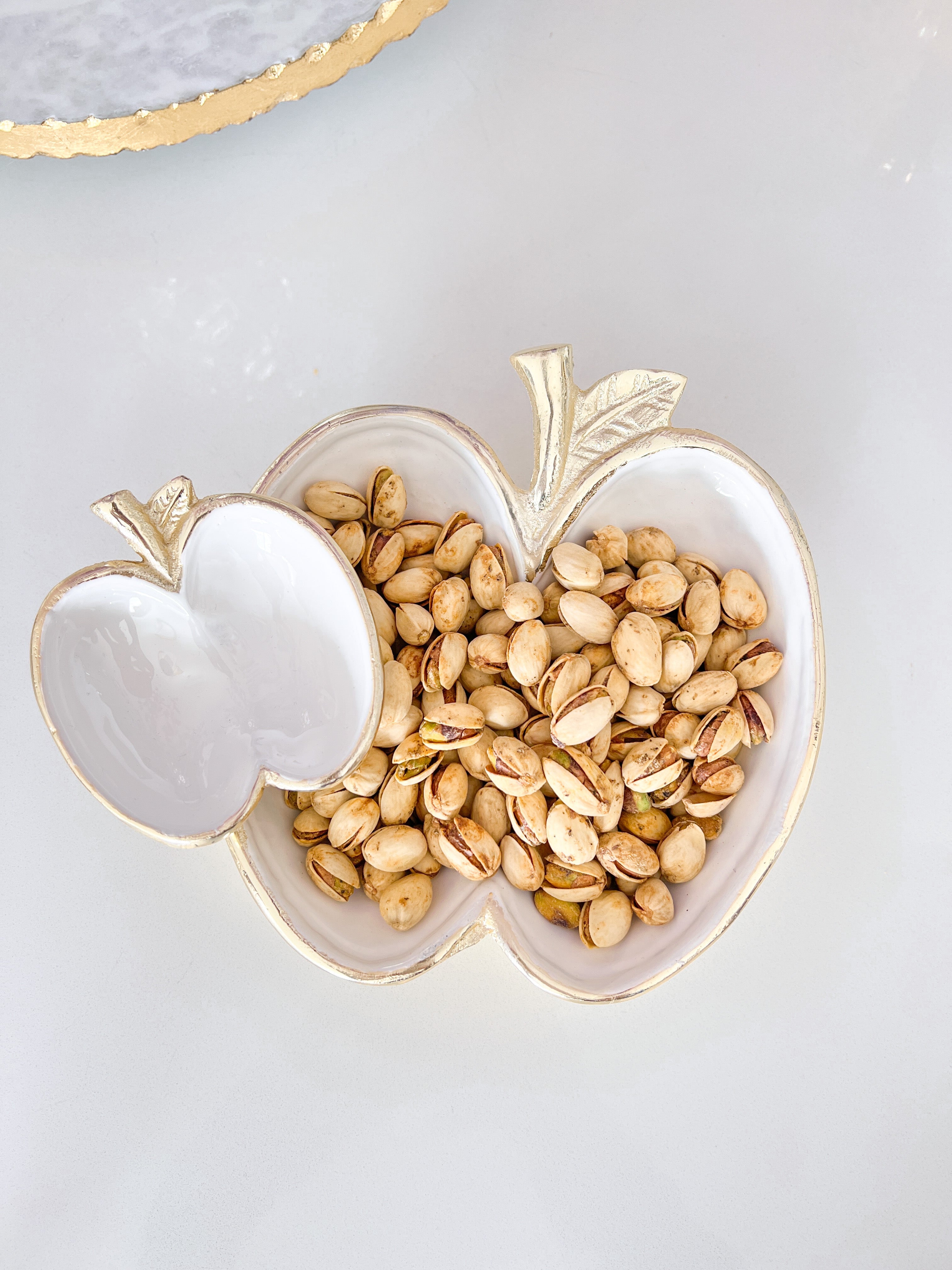 Gold Apple Shape Snack Bowl/ Dish - HTS HOME DECOR