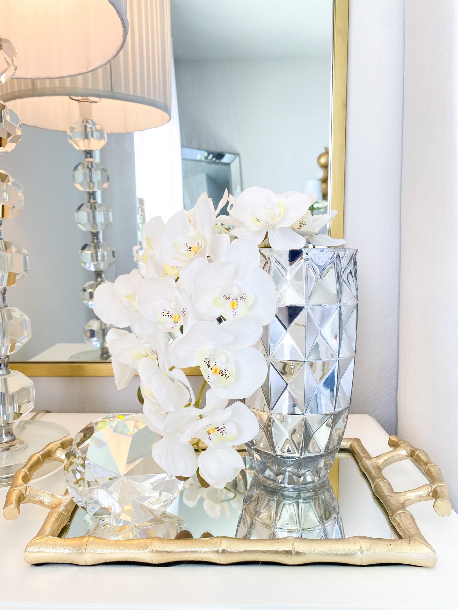 Gold Bamboo Vanity Tray HTS HOME DECOR