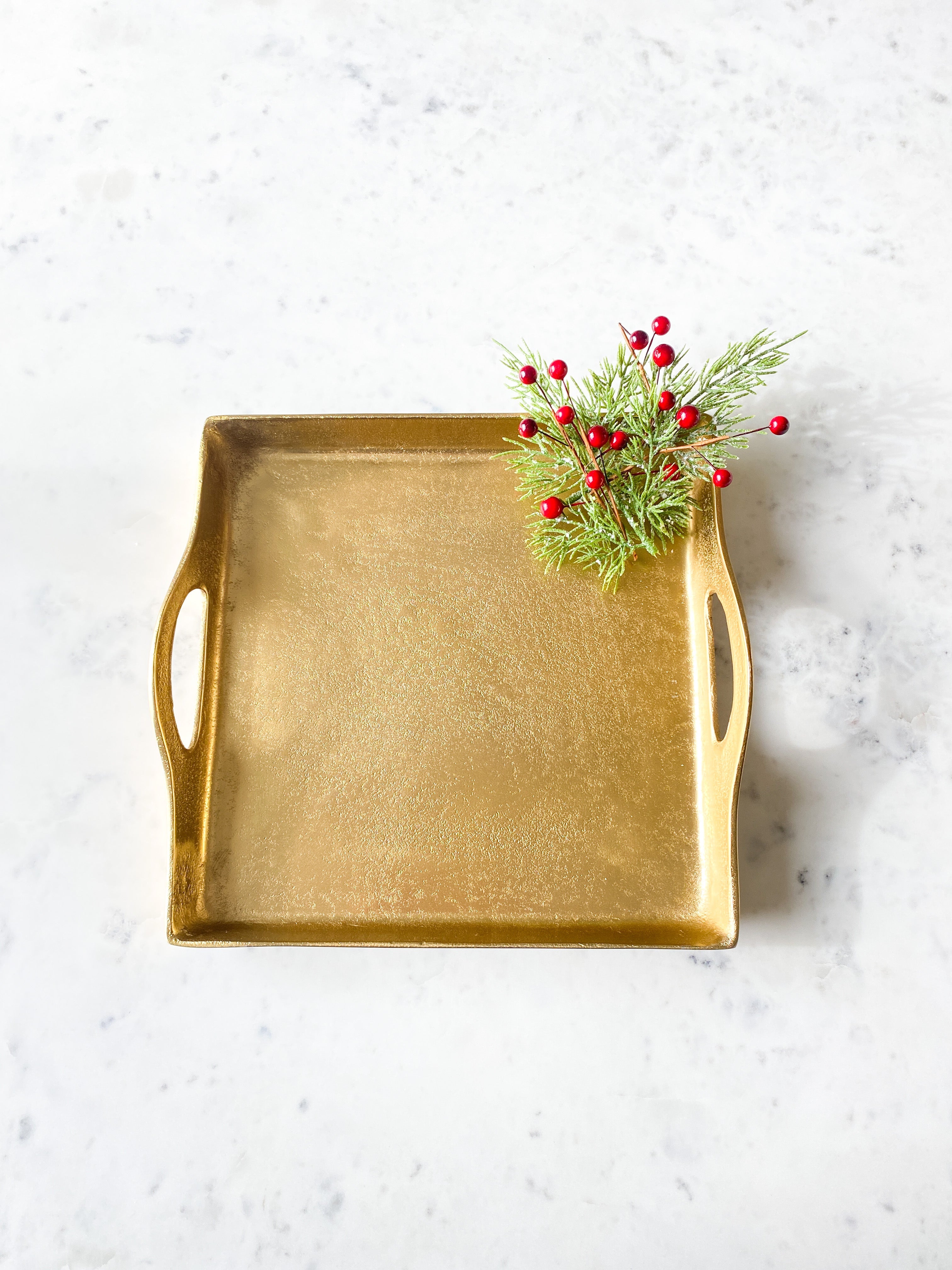 Gold Brass Decorative Tray - HTS HOME DECOR