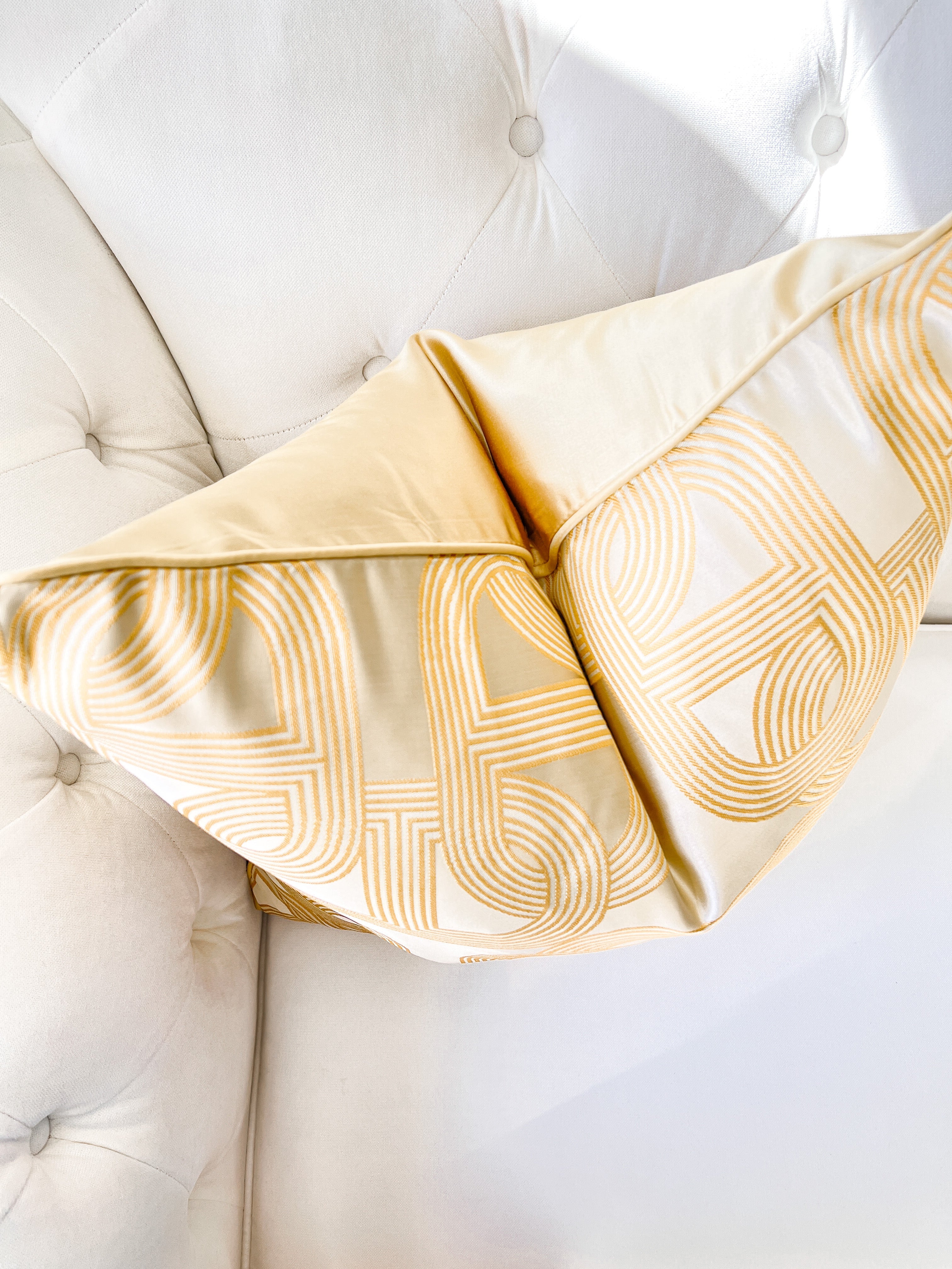 Gold Champagne Abstract Pillow Cover - HTS HOME DECOR