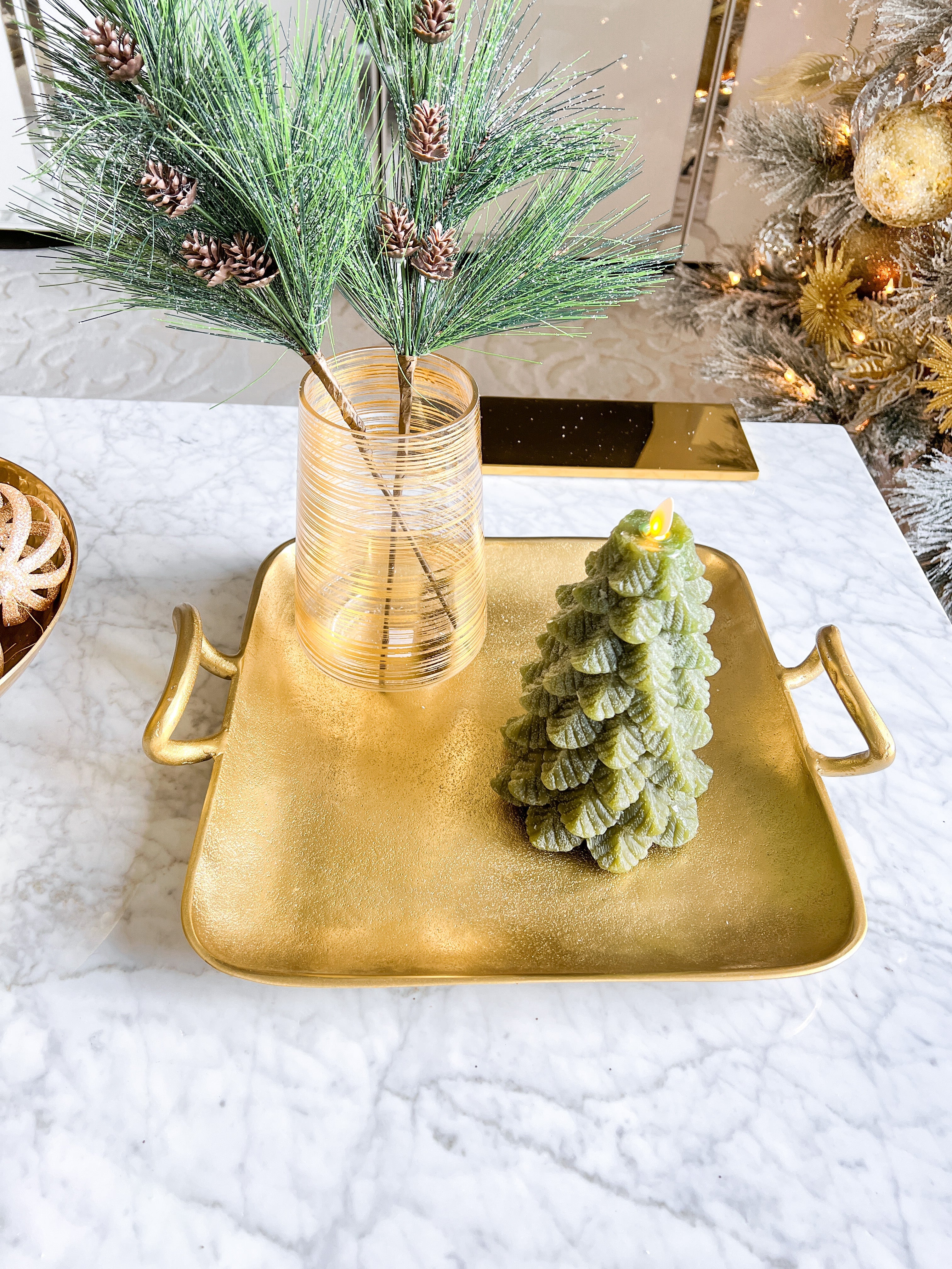 Gold Decorative Metal Tray - HTS HOME DECOR