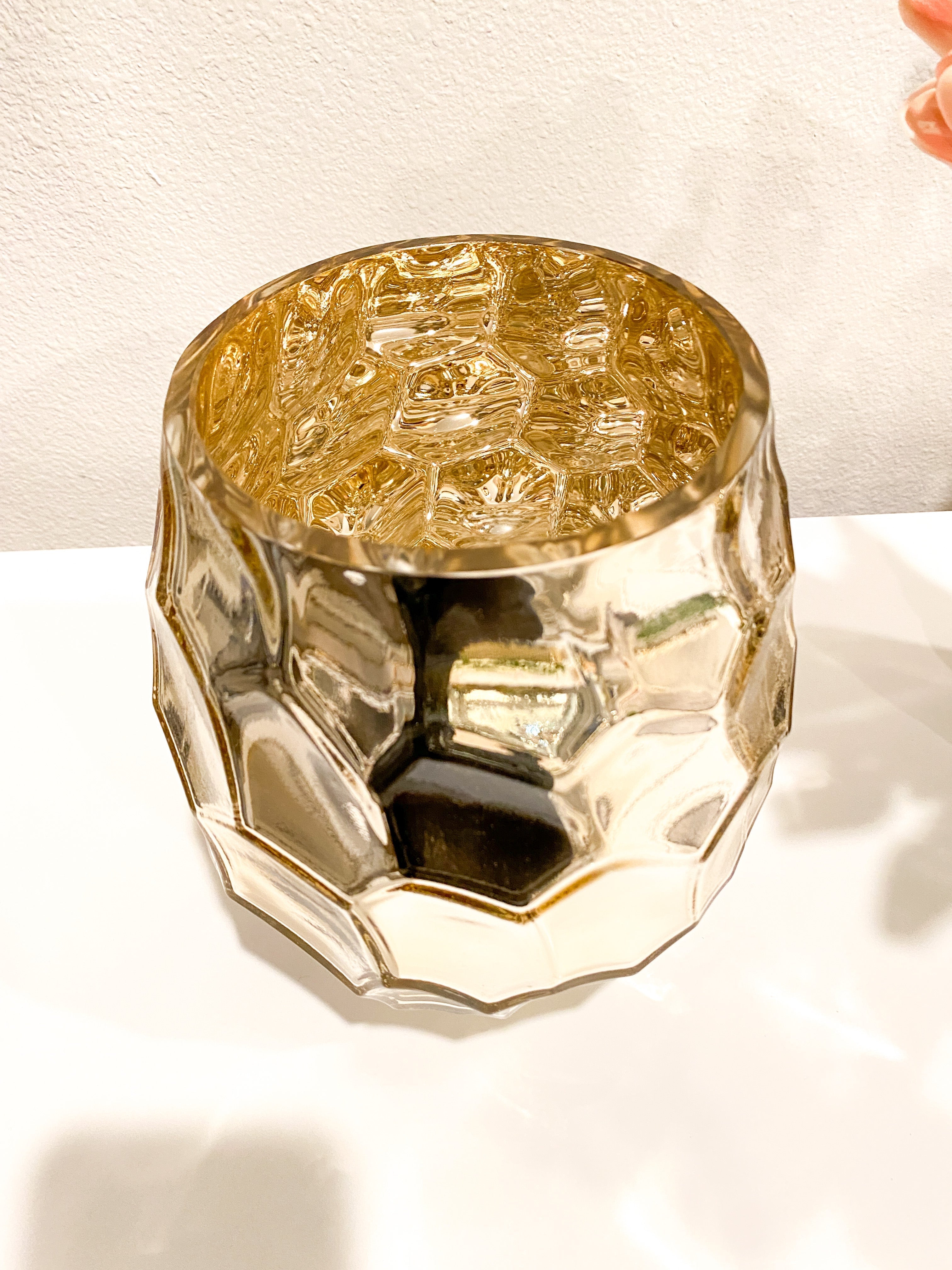 Gold Glass Texture Vase - HTS HOME DECOR