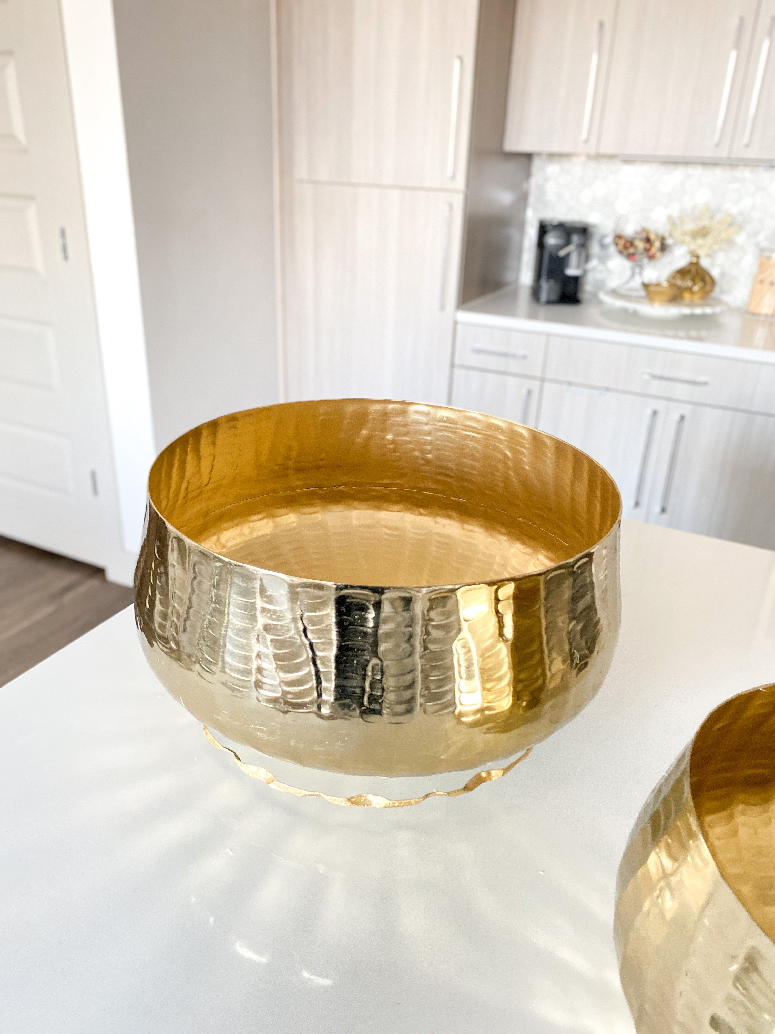 Gold Hammered Bowl (Two Sizes) - HTS HOME DECOR