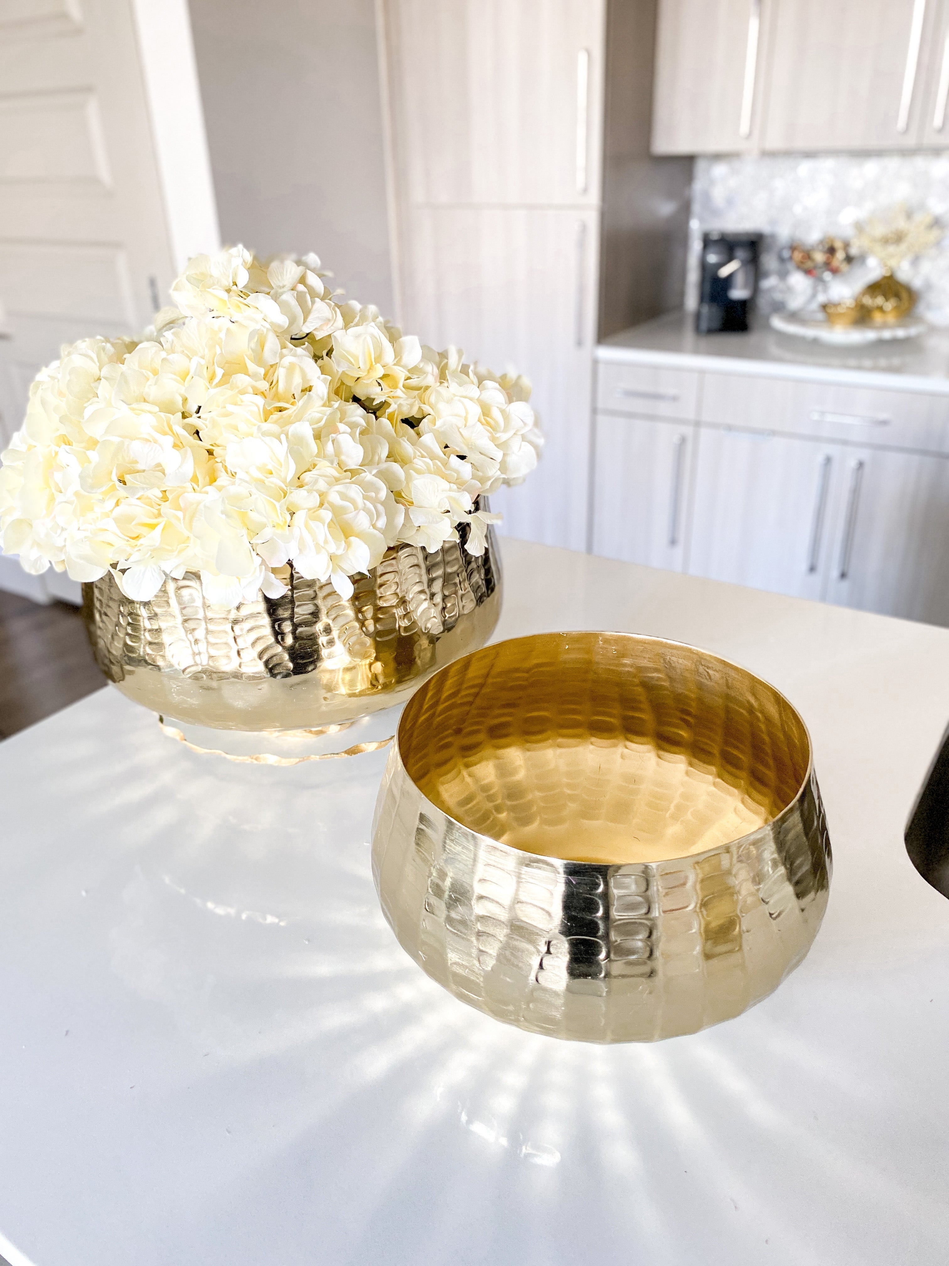 Gold Hammered Bowl (Two Sizes) - HTS HOME DECOR