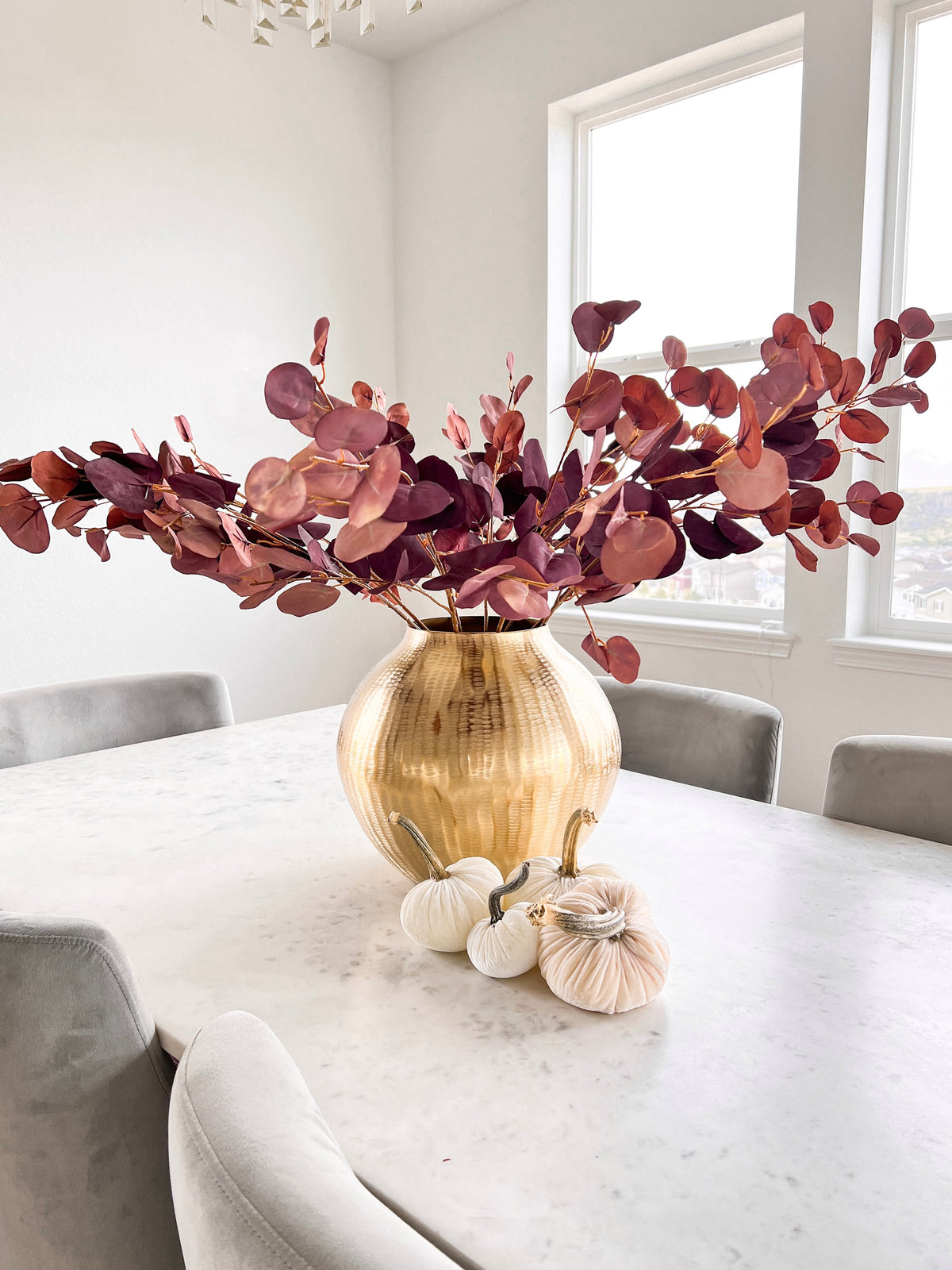 Gold Hammered Round Vase