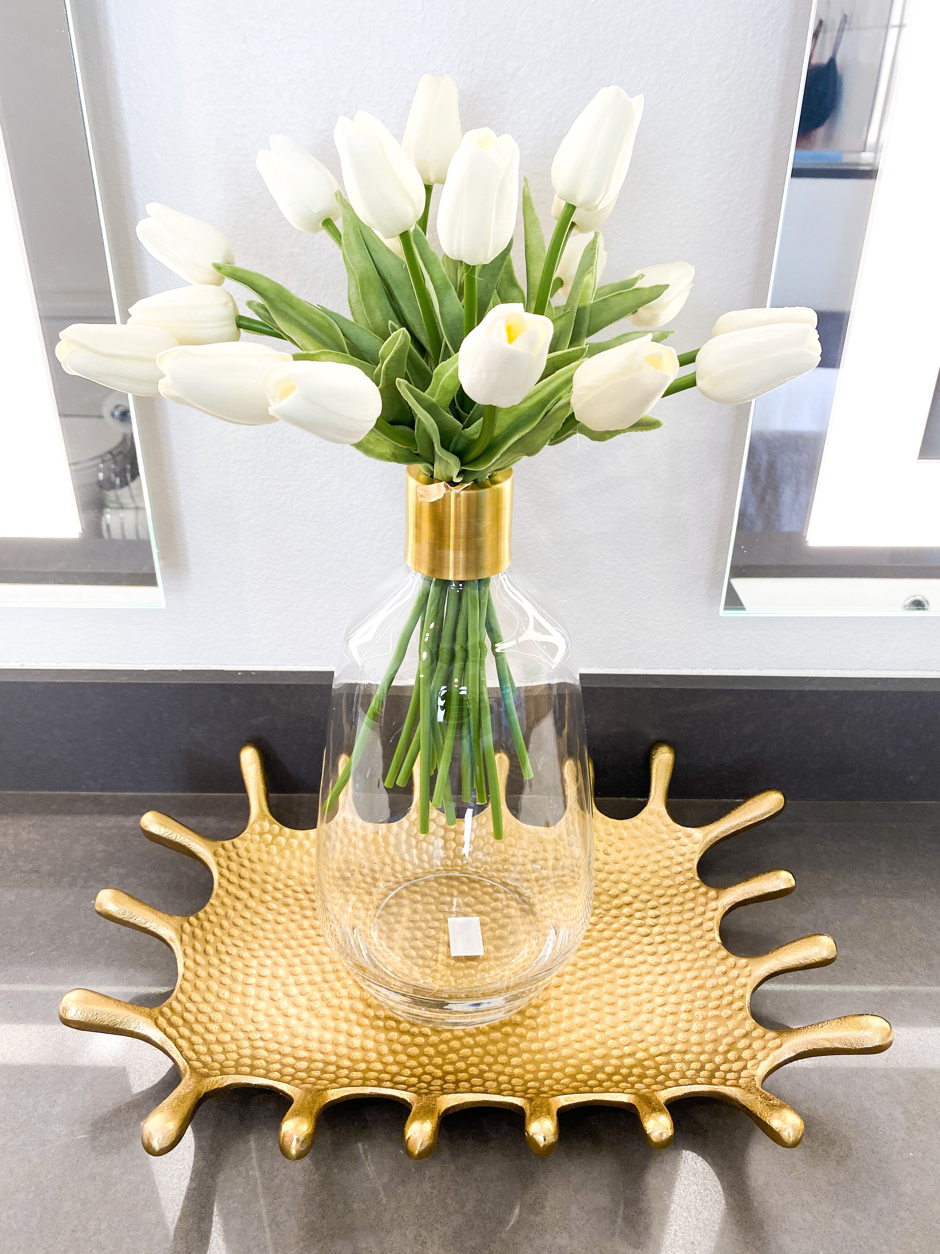 Gold Hammered Tray - HTS HOME DECOR