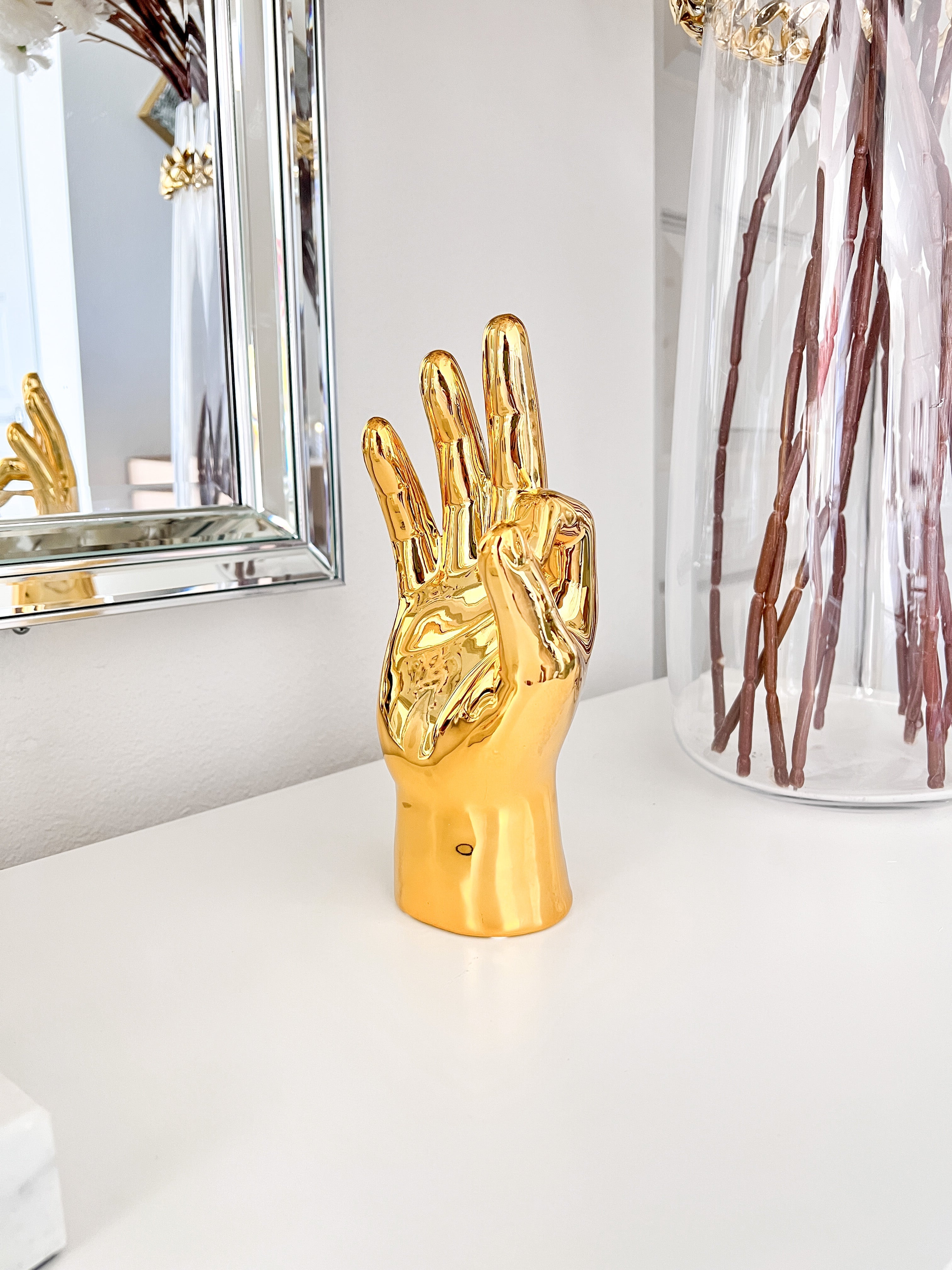 Gold Hand Sculpture - HTS HOME DECOR