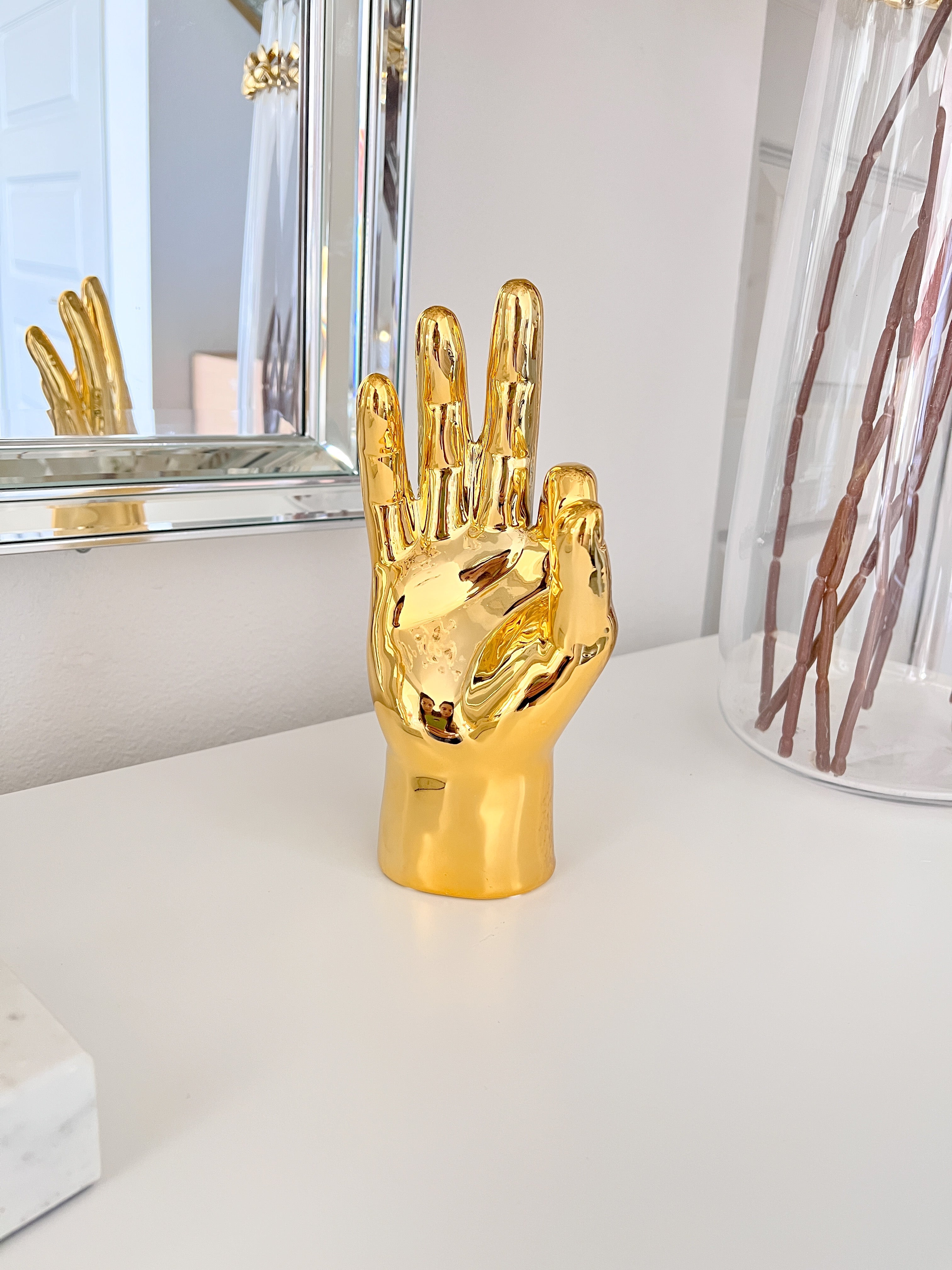 Gold Hand Sculpture - HTS HOME DECOR