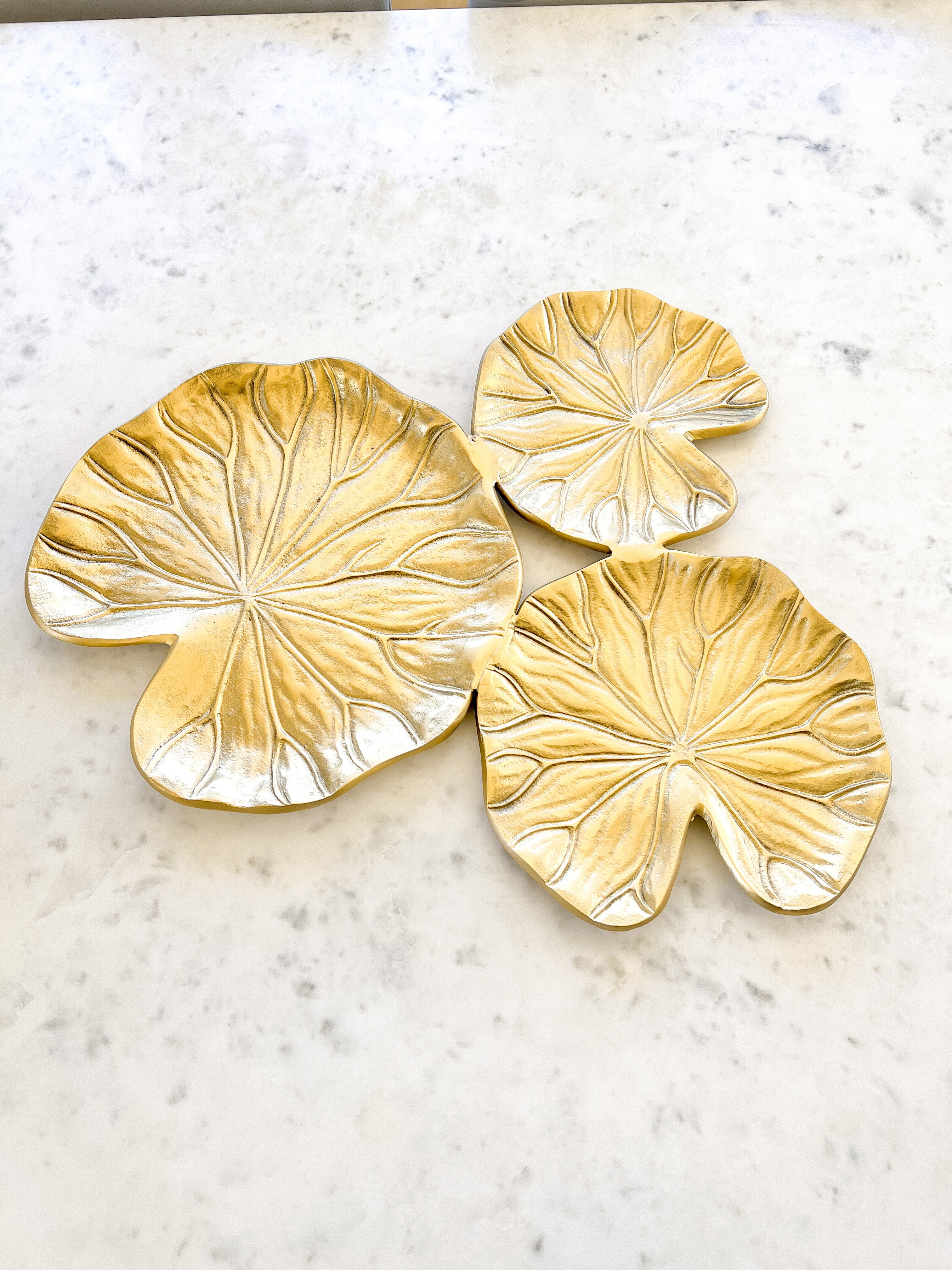 Gold Lotus Leaf Tray - HTS HOME DECOR