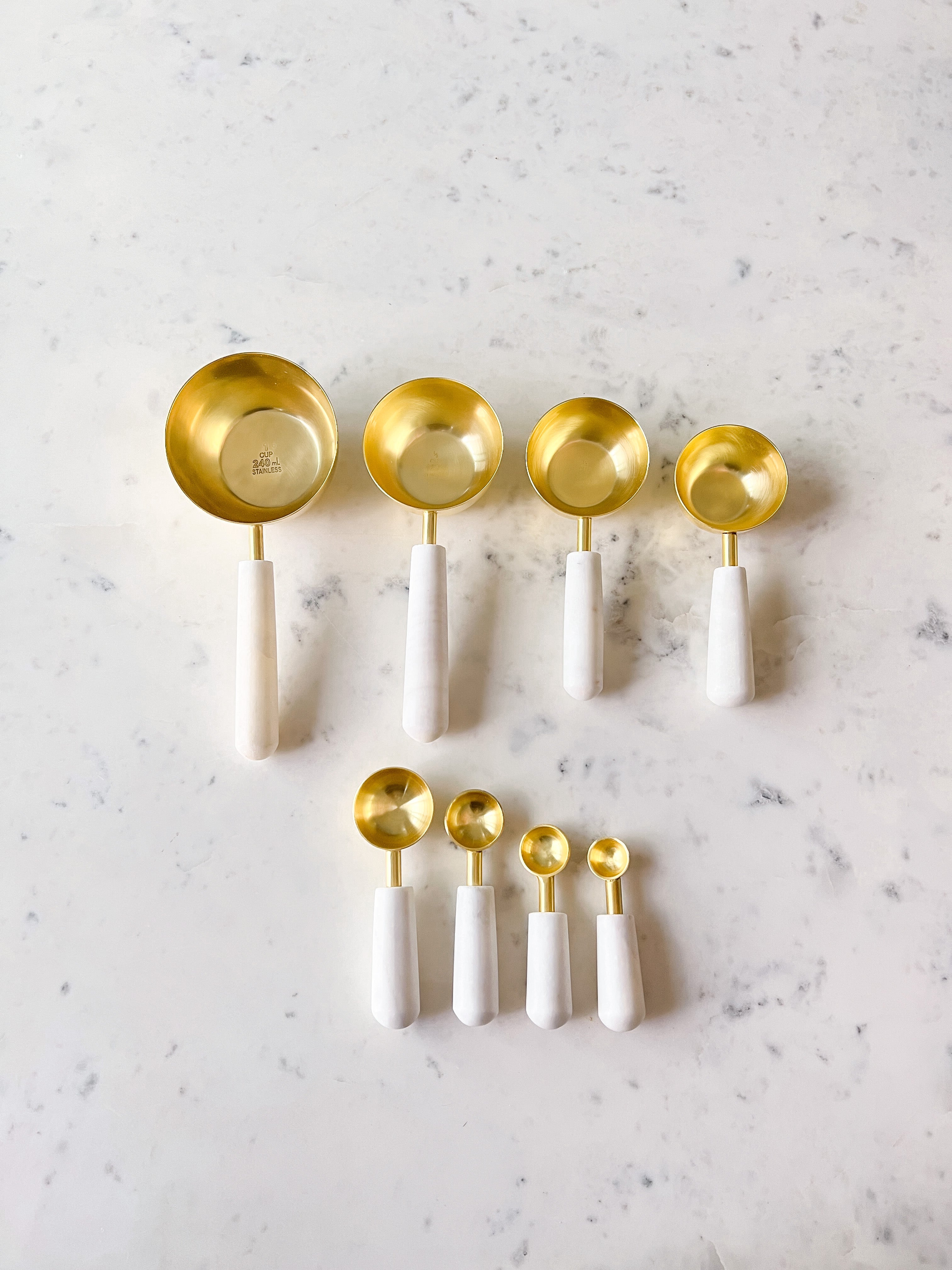 Gold Marble Measuring Cups/Spoons - HTS HOME DECOR